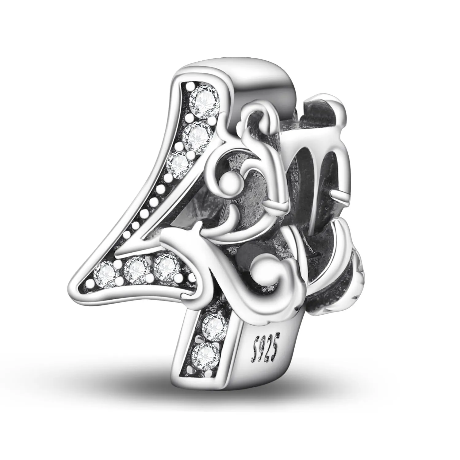 XWN Ciondolo Bead Charm in Argento Sterling 925 con Cubic Zirconia per Braccialetti e Collane Europee - immagine 1