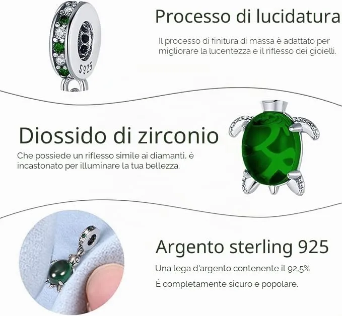 XWN Ciondolo in Argento Sterling 925 con Cubic Zirconia per Braccialetti e Collane Pandora e Europei - immagine 3