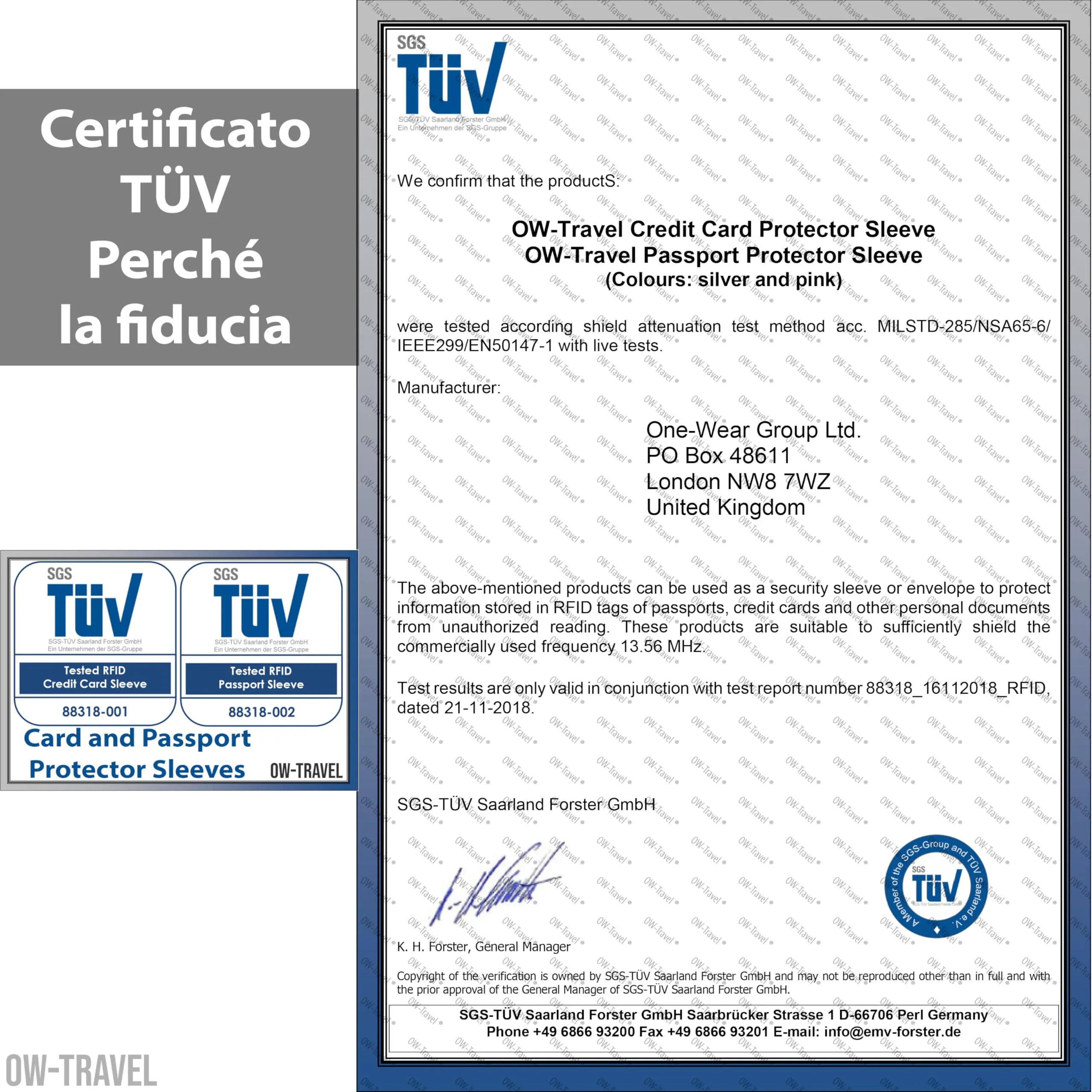 OW-Travel Custodie Blocco RFID, 10 Carte di Credito e 4 Custodie Passaporto - immagine 3