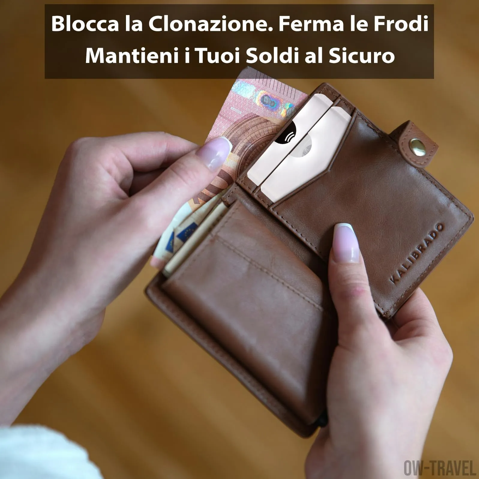 OW-Travel Custodie Blocco RFID, 10 Carte di Credito e 4 Custodie Passaporto - immagine 4
