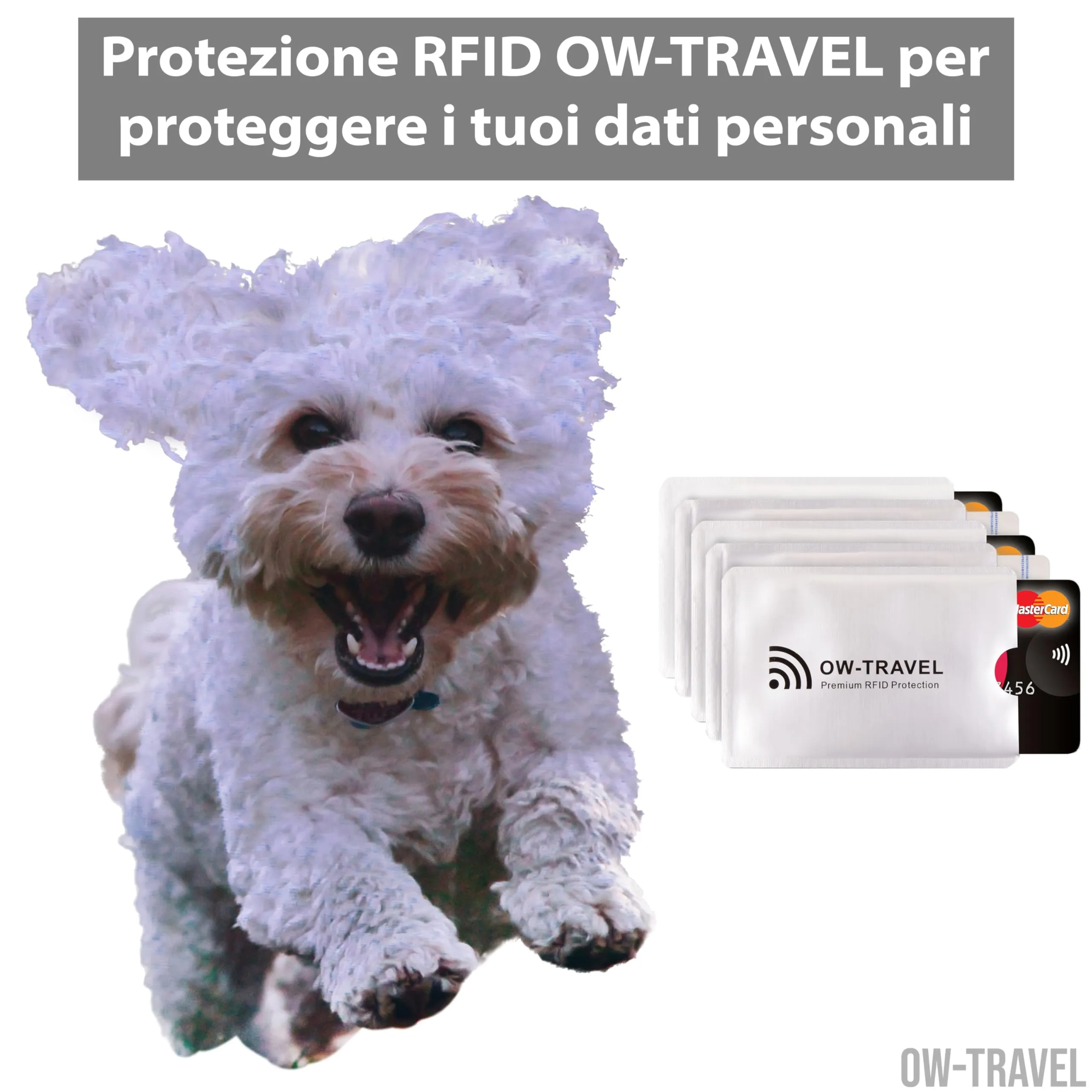 OW-Travel Custodie Blocco RFID, Bustine per Carte di Credito e Bancomat NFC, 5 Pezzi - immagine 2