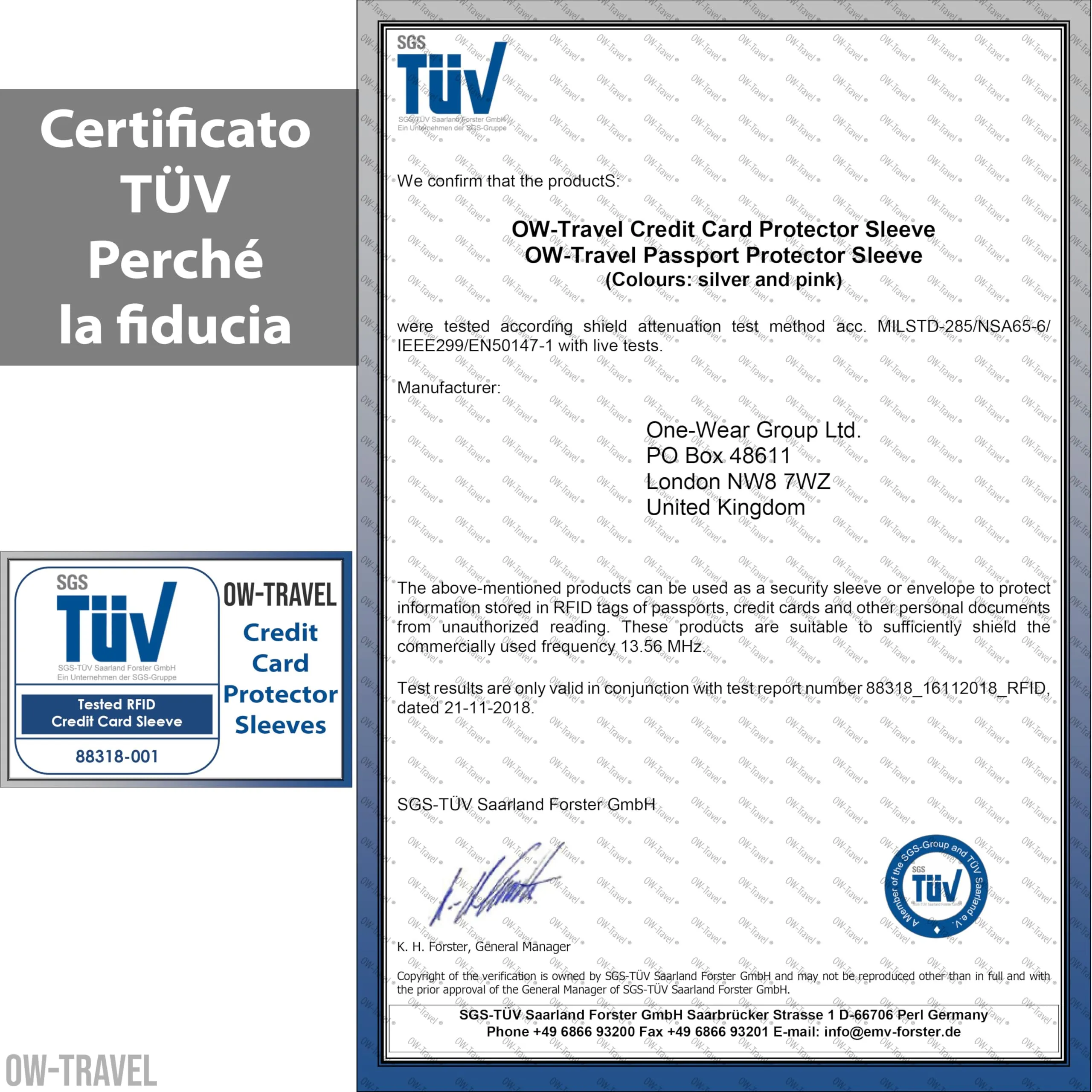 OW-Travel Custodie Blocco RFID, Bustine per Carte di Credito e Bancomat NFC, 5 Pezzi - immagine 3