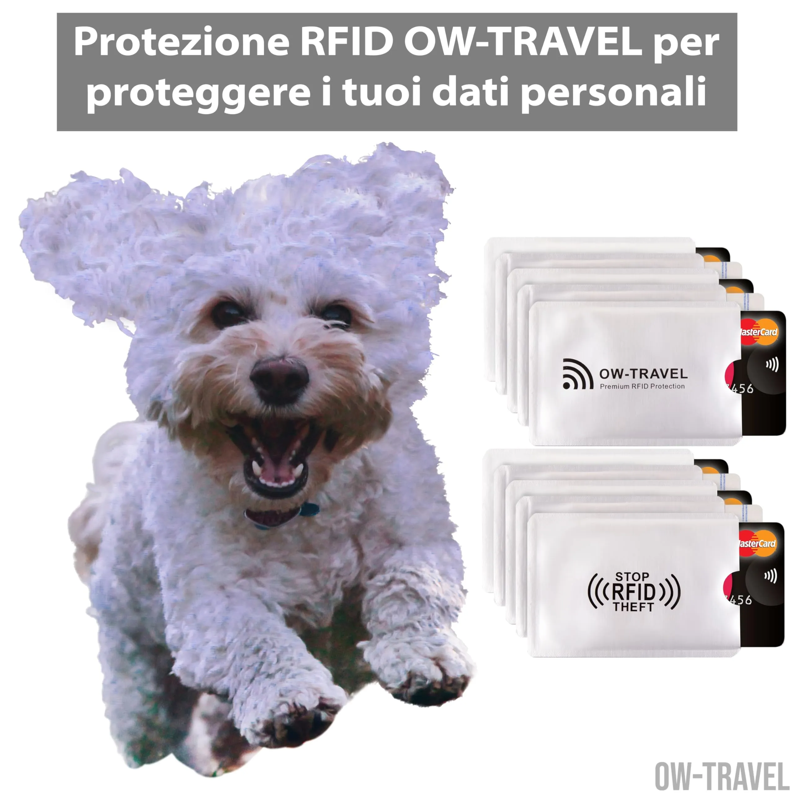 OW-Travel Custodie Blocco RFID per Carte di Credito e Bancomat, NFC, 10 Pezzi - immagine 2