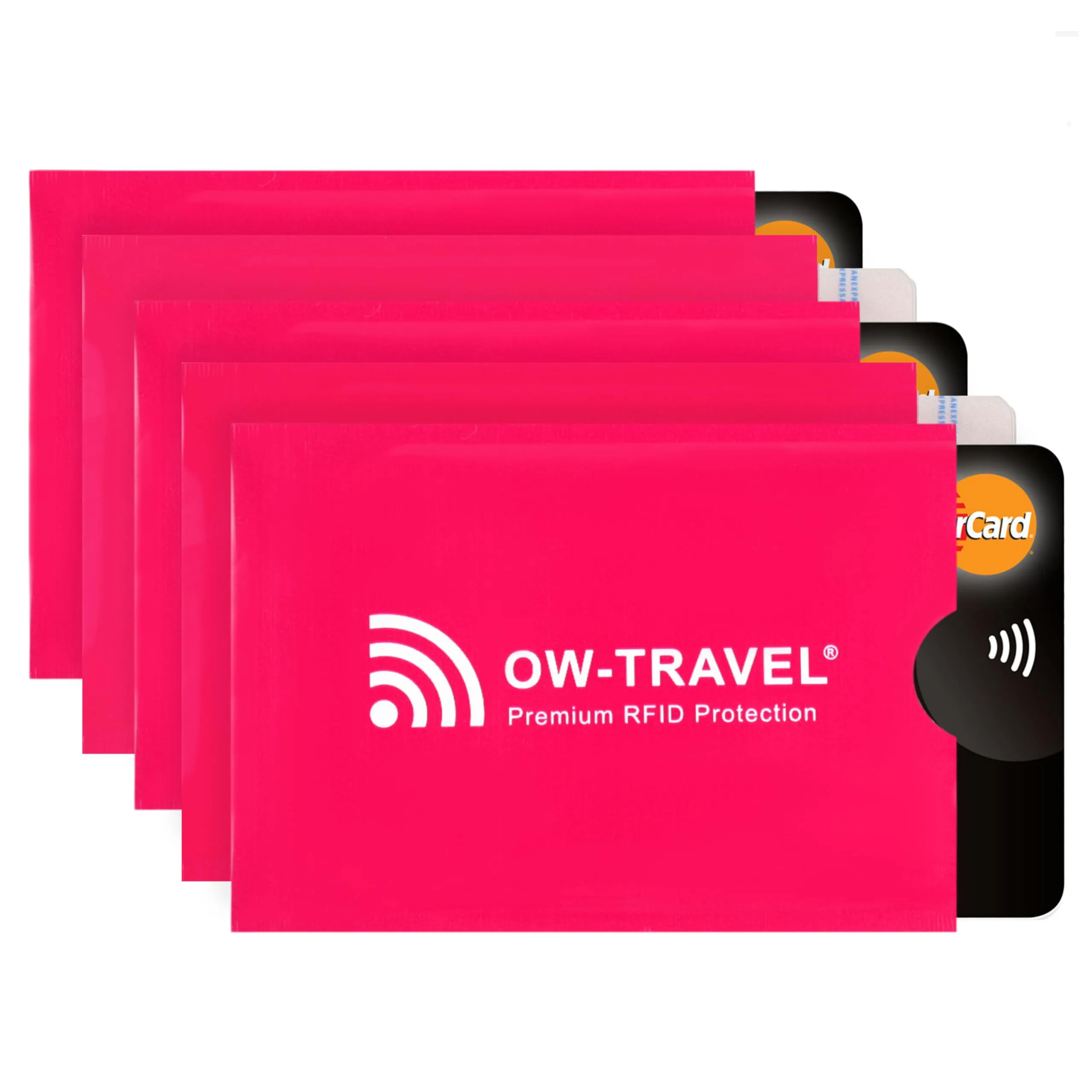 OW-Travel Custodie Blocco RFID per Carte di Credito e Bancomat, 5 Pezzi, Protezione NFC - immagine 1