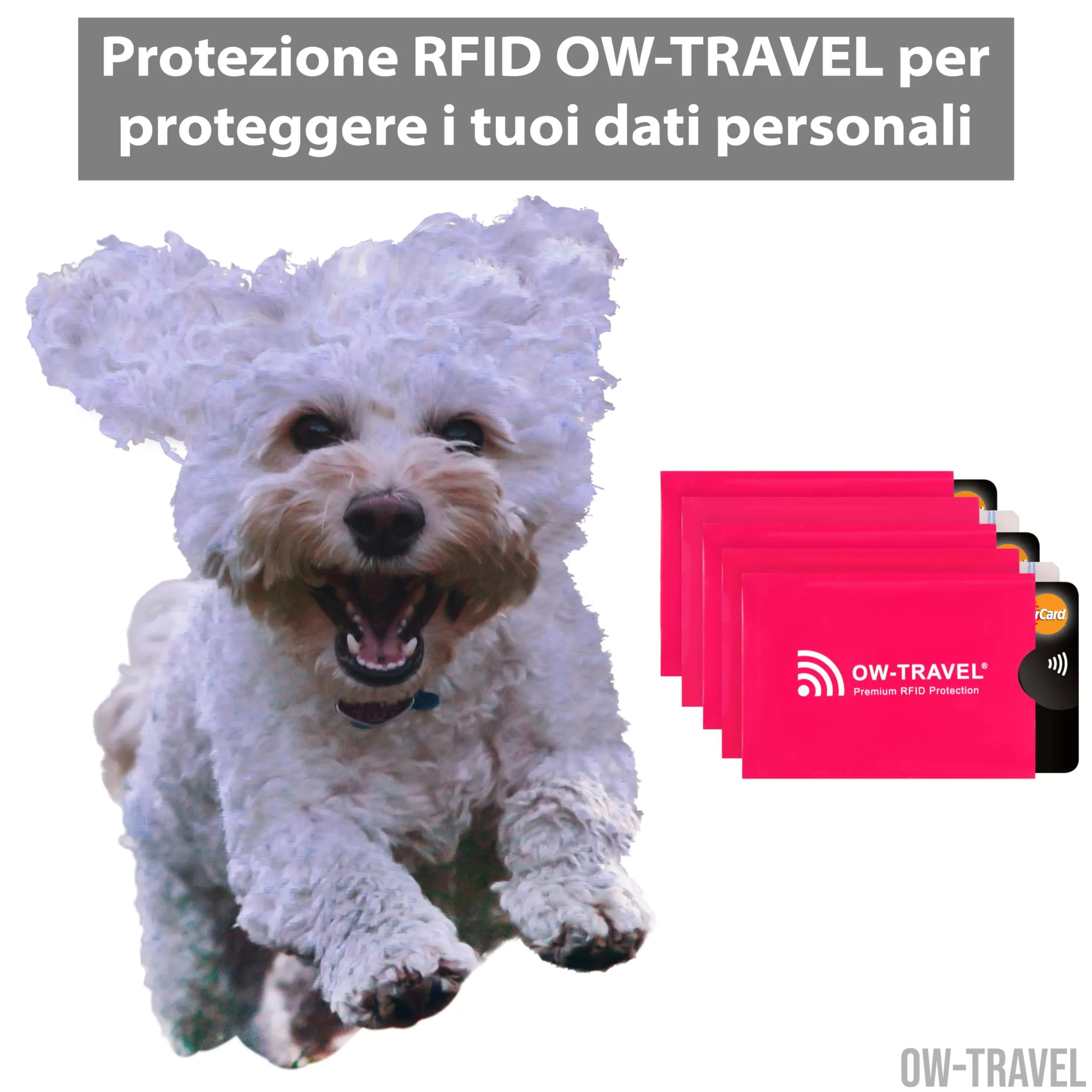 OW-Travel Custodie Blocco RFID per Carte di Credito e Bancomat, 5 Pezzi, Protezione NFC - immagine 2