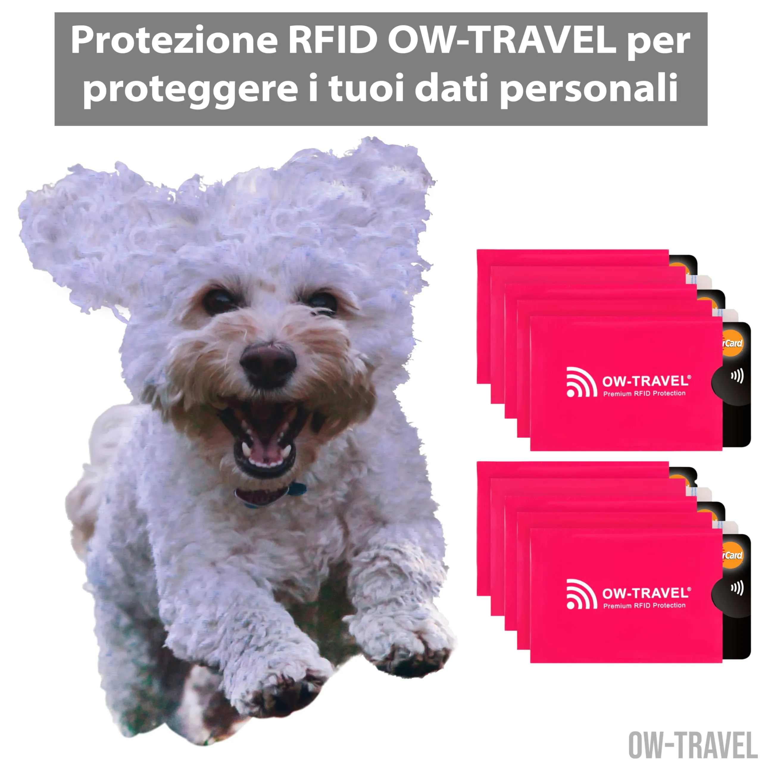 OW-Travel Custodie Blocco RFID per Carte di Credito e Bancomat, 10 Pezzi, Protezione NFC - immagine 2
