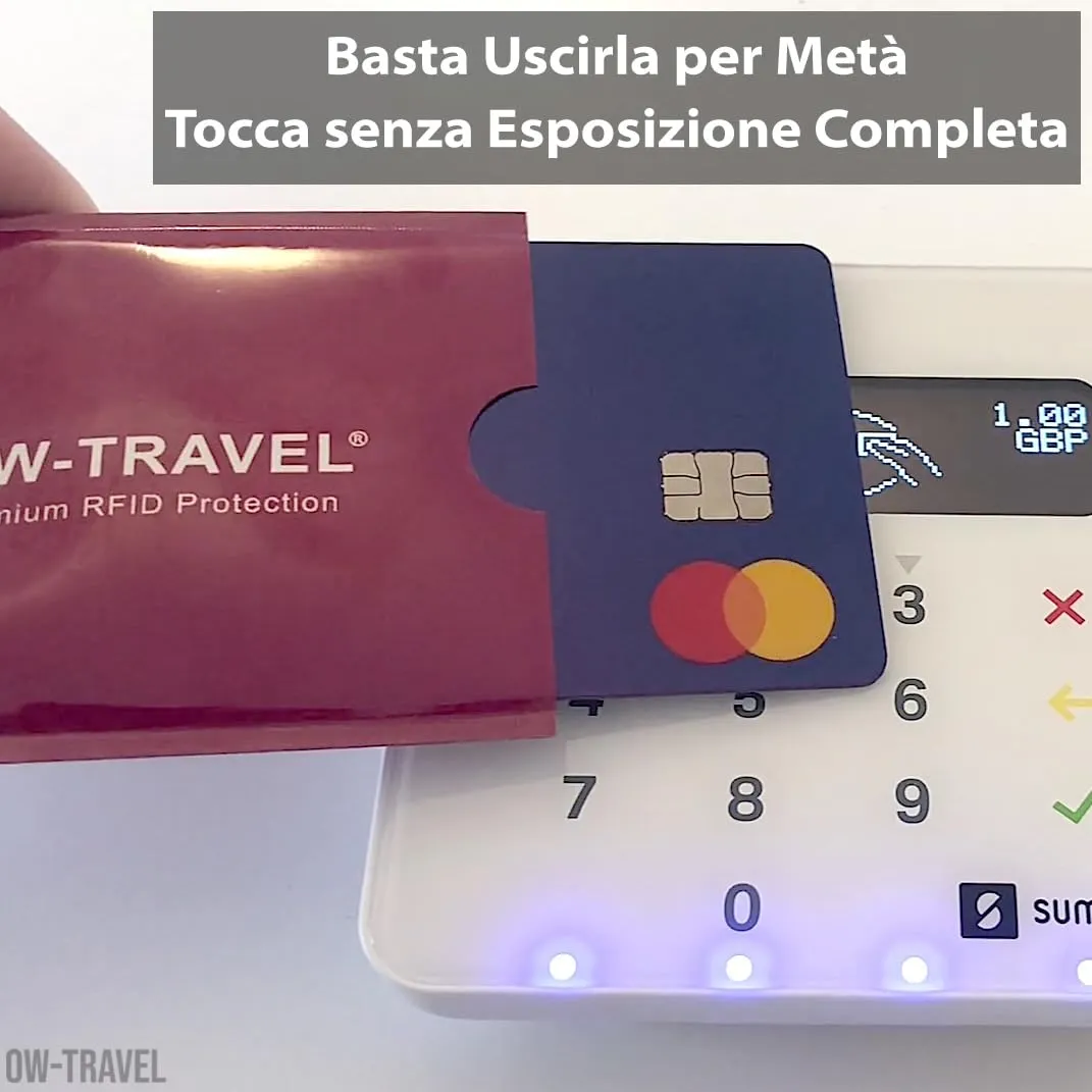 OW-Travel Custodie Blocco RFID per Carte di Credito e Bancomat, 10 Pezzi, Protezione NFC - immagine 5