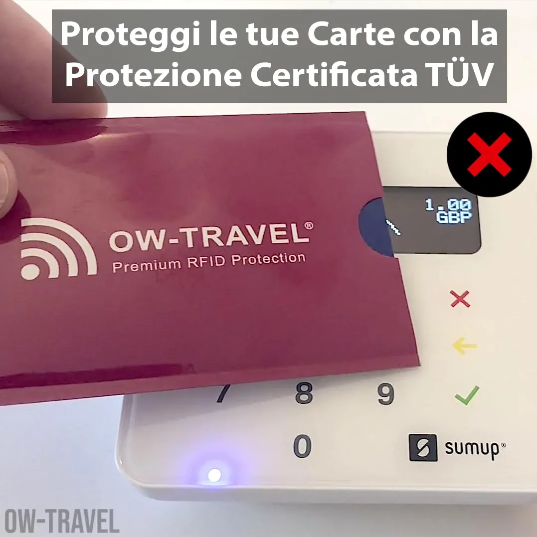 OW-Travel Custodie Blocco RFID per Carte di Credito e Bancomat, 10 Pezzi, Protezione NFC - immagine 7