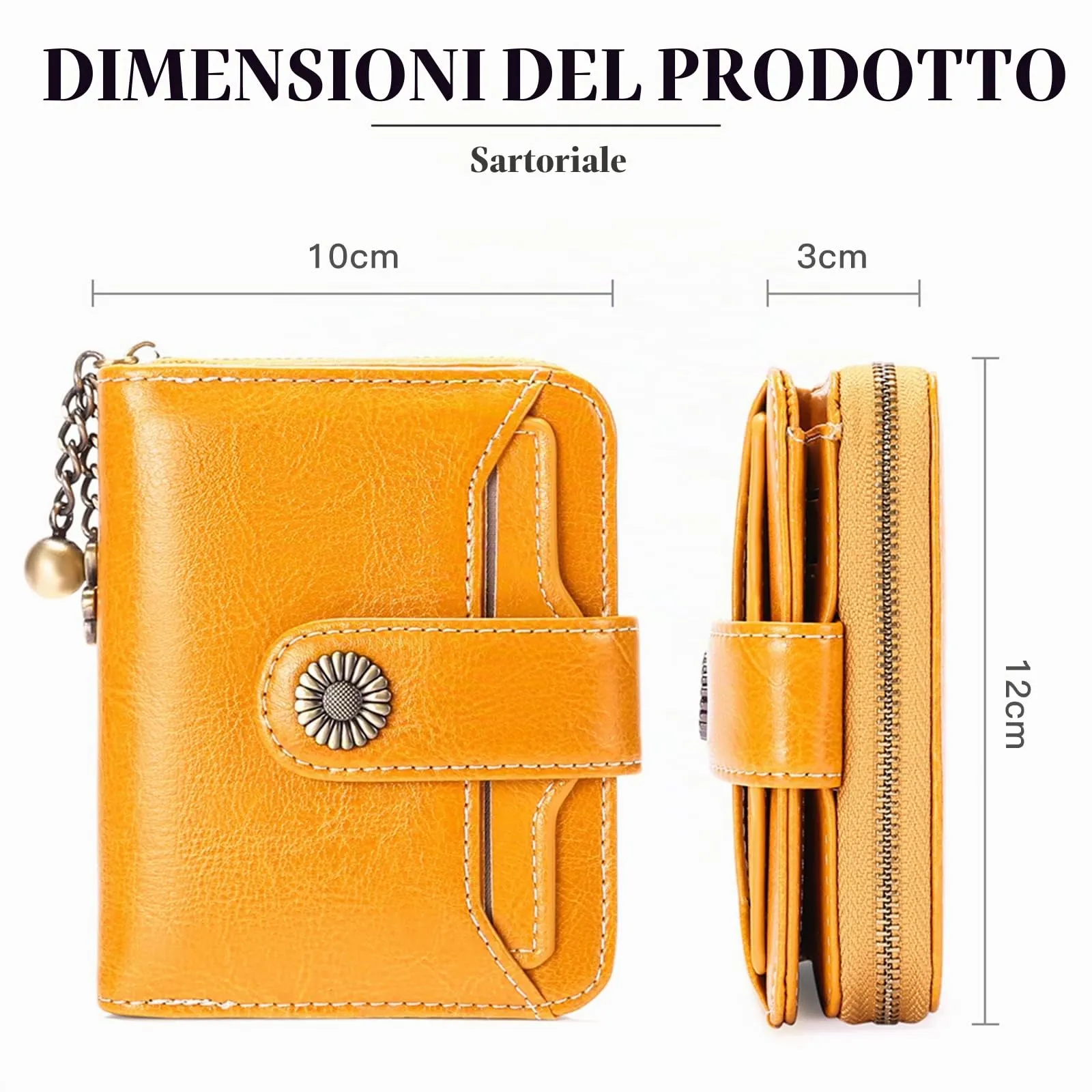 SENDEFN Portafoglio Donna in Pelle Vegana con Blocco RFID, 8 Scomparti per Carte, 2 Finestre di Identificazione e Tasca con Cerniera - immagine 4
