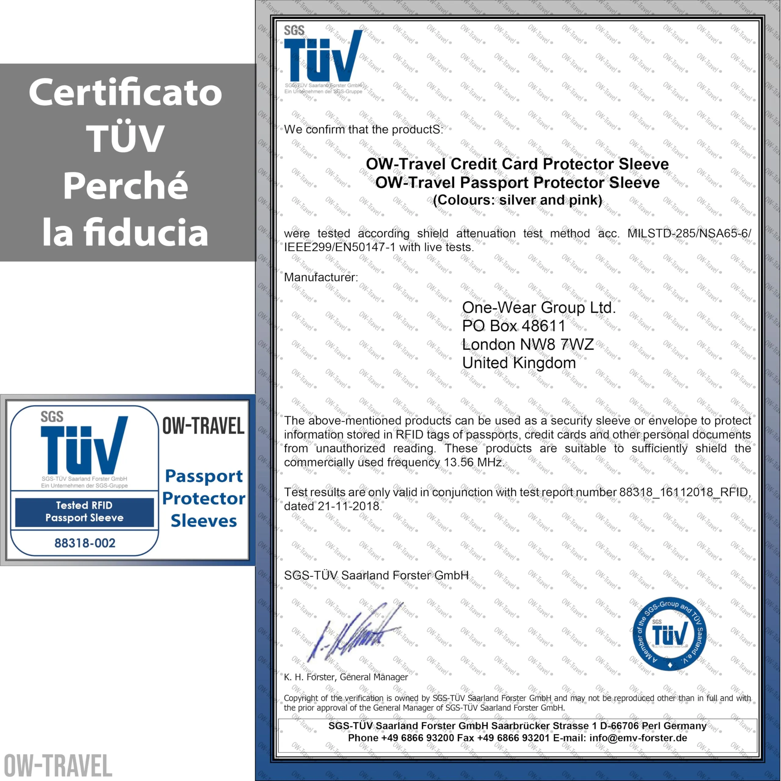 OW-Travel Custodia Passaporto Blocco RFID NFC, 4 Pezzi, Rosa - immagine 3