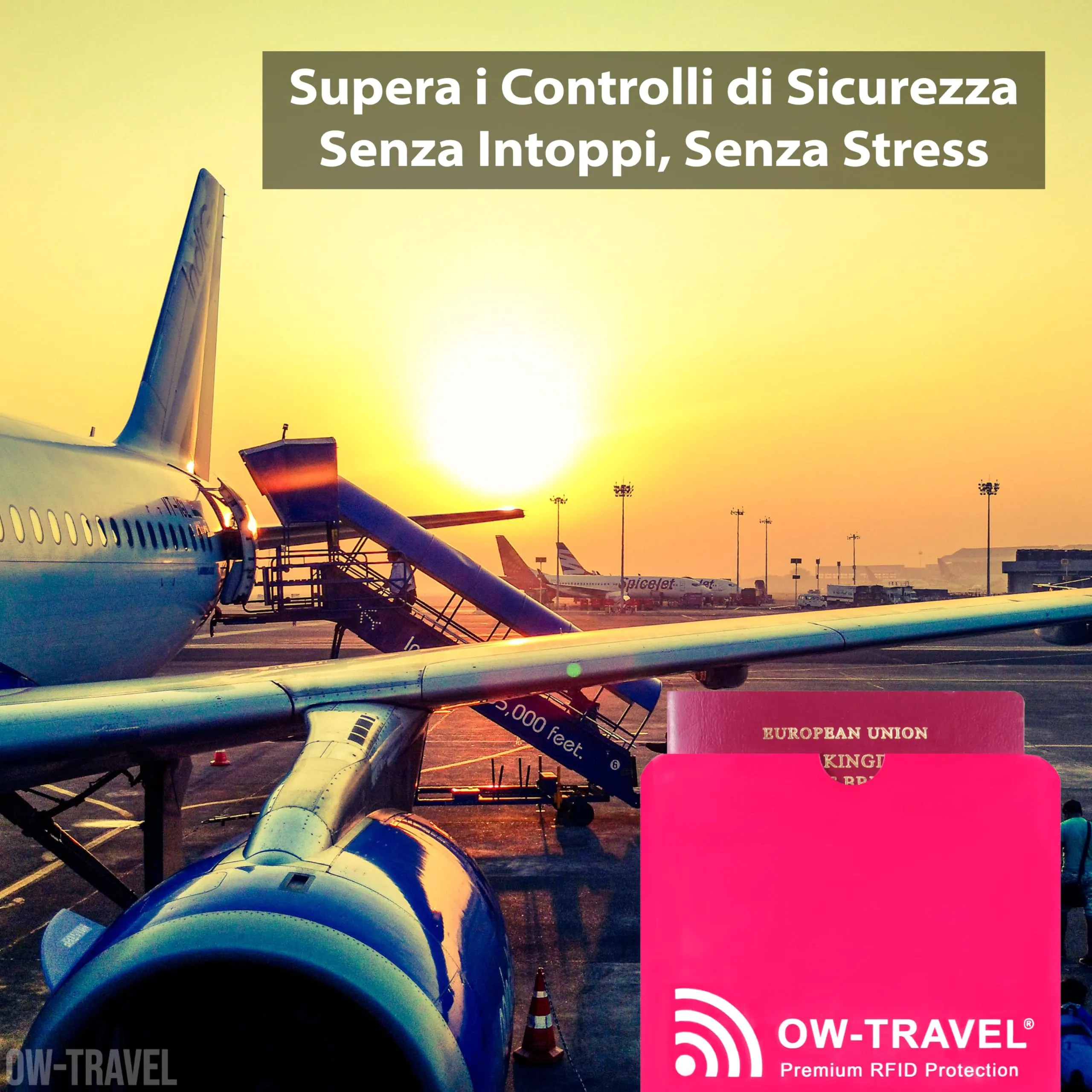 OW-Travel Custodia Passaporto Blocco RFID NFC, 4 Pezzi, Rosa - immagine 4