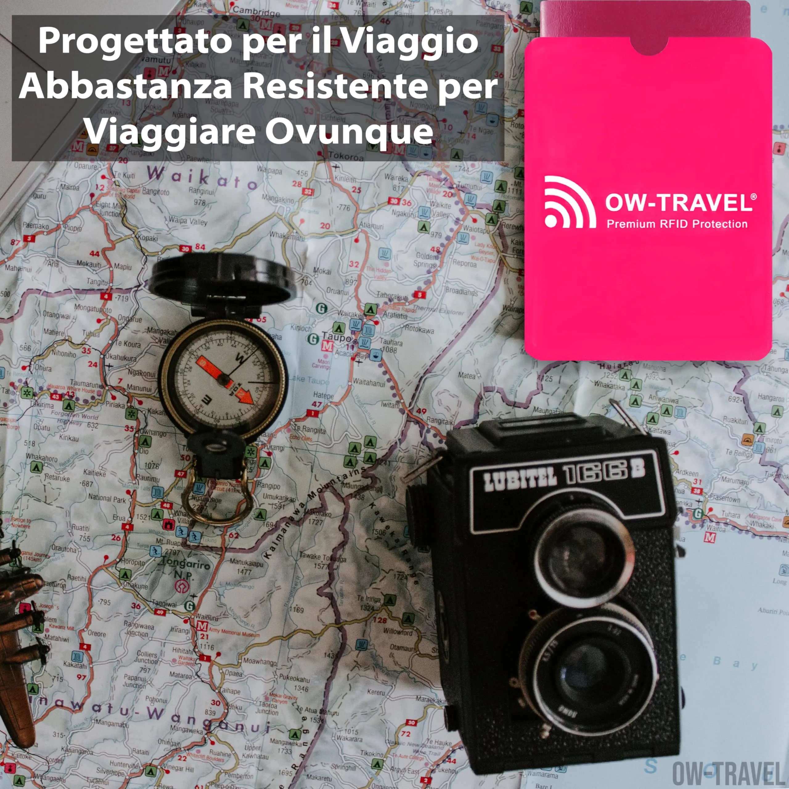 OW-Travel Custodia Passaporto Blocco RFID NFC, 4 Pezzi, Rosa - immagine 9