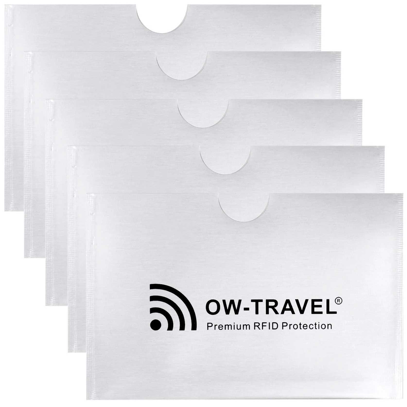 OW-Travel Custodie Blocco RFID per Carte di Credito, Debito e Passaporto, Isolamento Chip Contactless e NFC (5 Pezzi) - immagine 1