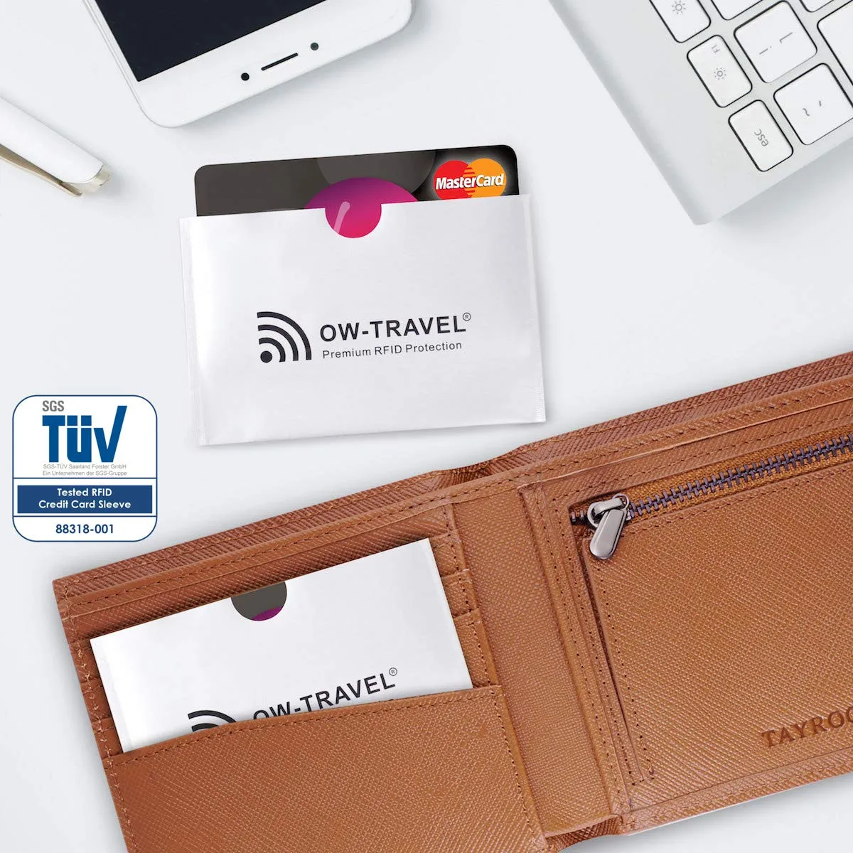 OW-Travel Custodie Blocco RFID per Carte di Credito, Debito e Passaporto, Isolamento Chip Contactless e NFC (5 Pezzi) - immagine 4