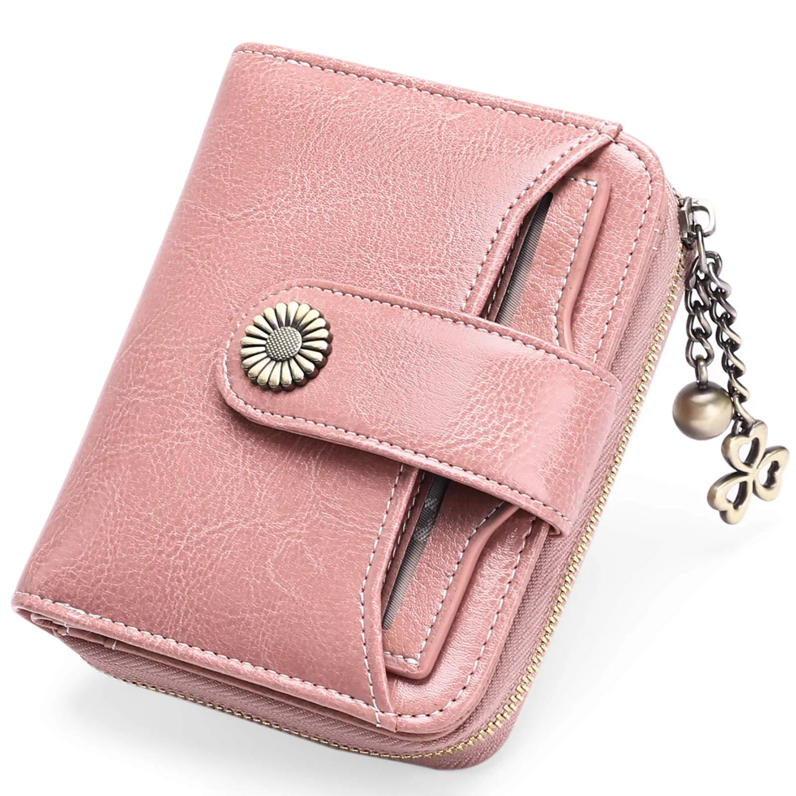 SENDEFN Portafoglio Donna in Pelle Vegana con Blocco RFID, 8 Scomparti per Carte, 2 Finestre di Identificazione e Tasca con Cerniera - immagine 1