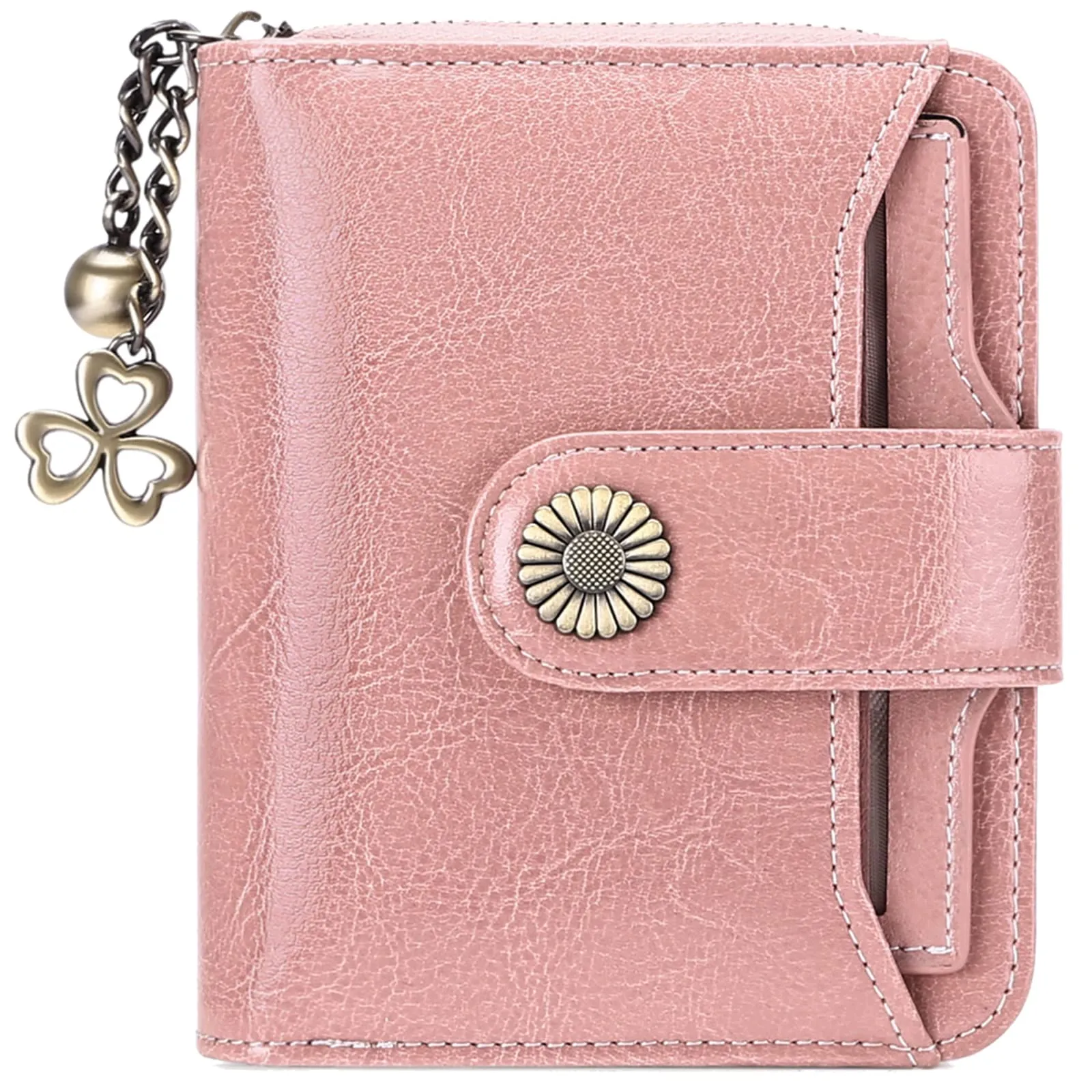 SENDEFN Portafoglio Donna in Pelle Vegana con Blocco RFID, 8 Scomparti per Carte, 2 Finestre di Identificazione e Tasca con Cerniera - immagine 2