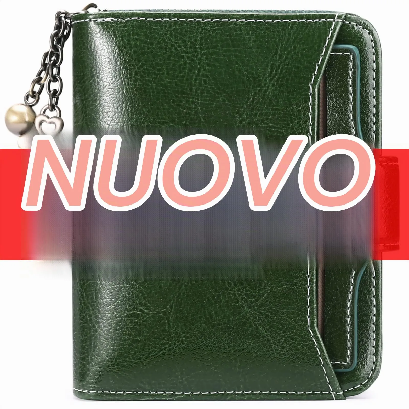 SENDEFN Portafoglio Donna in Pelle Vegana con Blocco RFID, 8 Scomparti per Carte, 2 Finestre ID e Tasca con Cerniera - immagine 9