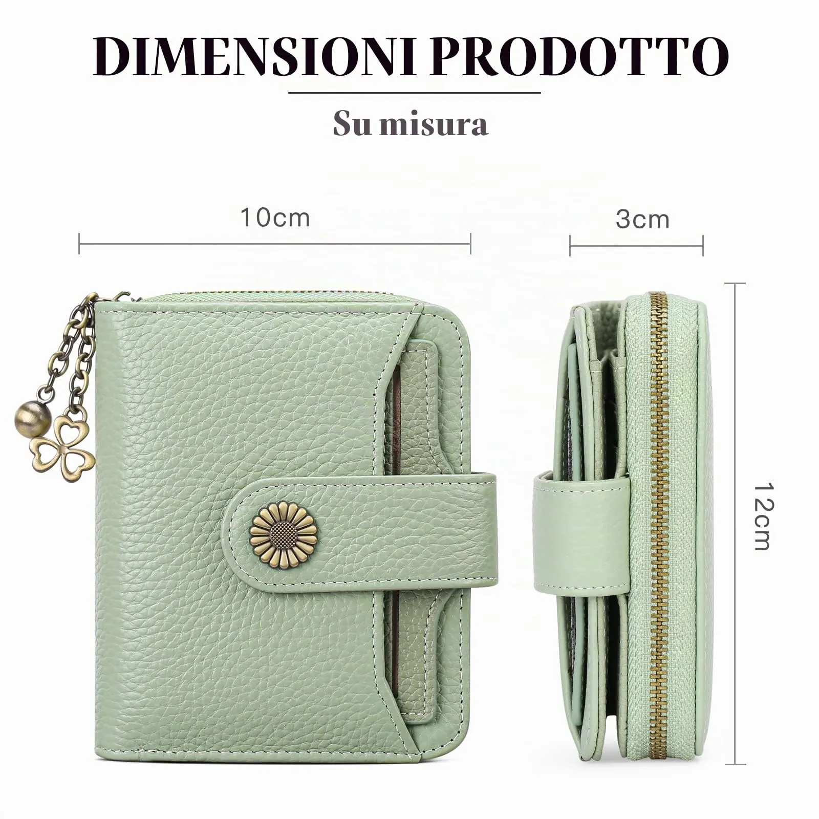 SENDEFN Portafoglio Donna in Pelle Vegana con Blocco RFID, 8 Scomparti per Carte, 2 Finestre di Identificazione e Tasca con Cerniera - immagine 2
