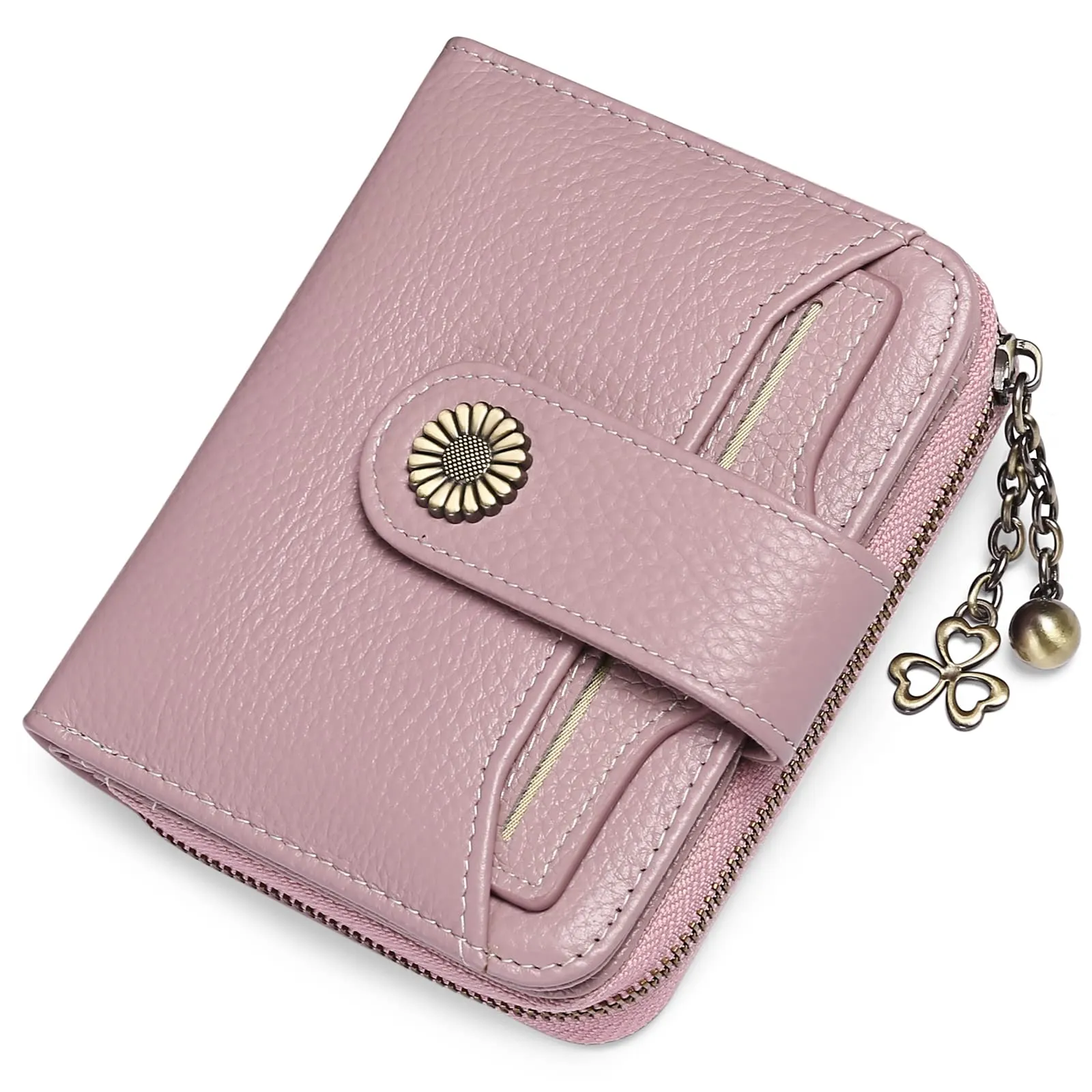 SENDEFN Portafoglio Donna in Pelle Vegana con Blocco RFID, 8 Scomparti per Carte, 2 Finestre ID e Tasca con Cerniera - immagine 1