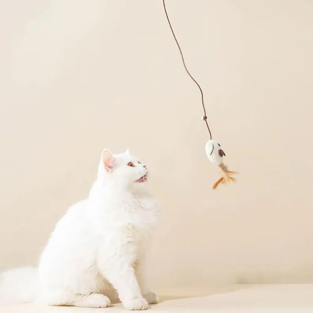 YINGLUOEU Giochi con Piume per Gatti Bacchette Retrattili, 4 Pezzi - immagine 3