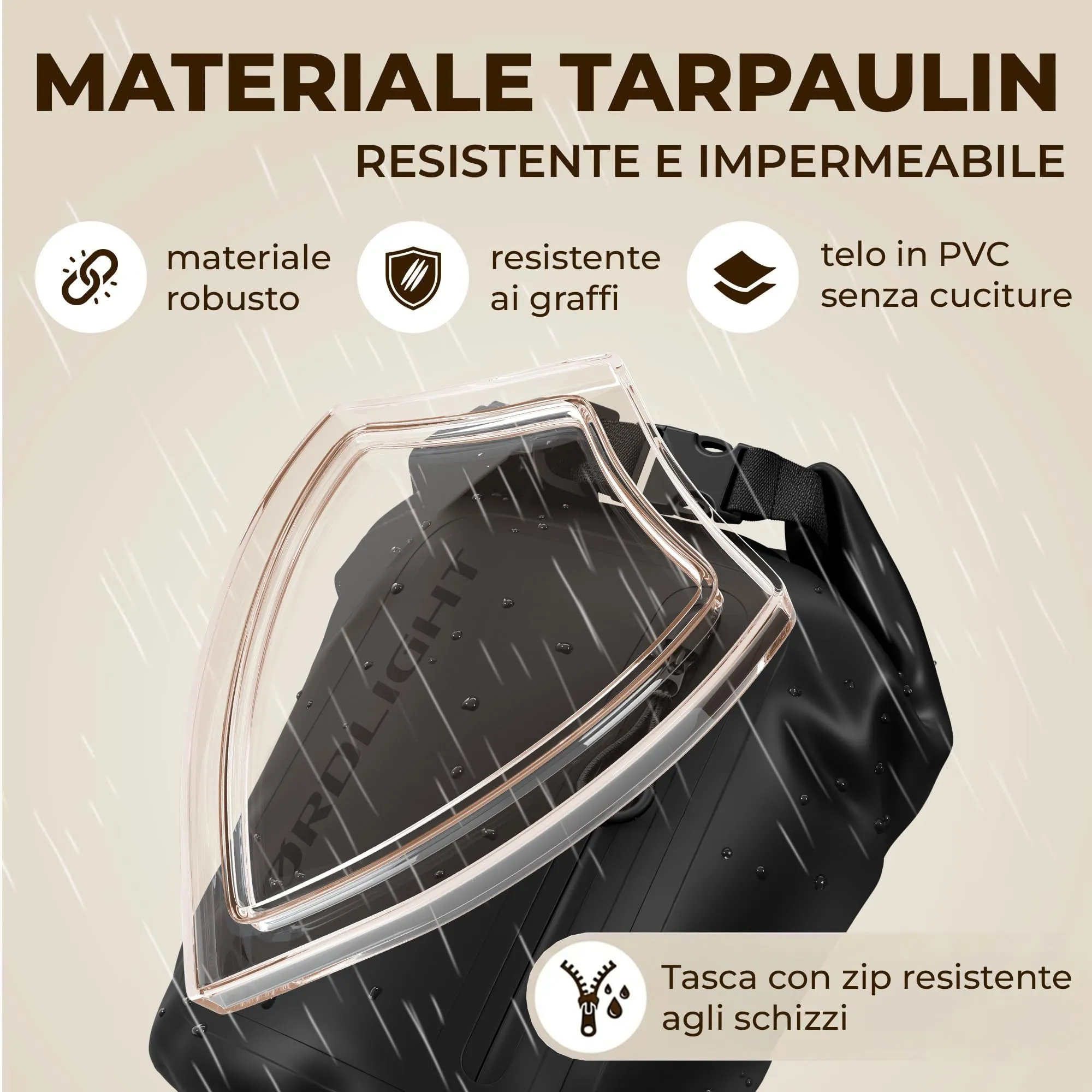 Nordlight Dry Bag 20L con Custodia per Cellulare e Tracolla - Nero - immagine 5