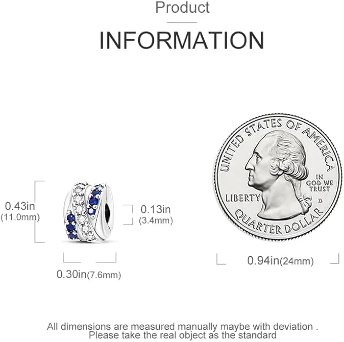 XWN Ciondolo in Argento Sterling 925 con Cubic Zirconia per Braccialetti e Collane Europee - immagine 5