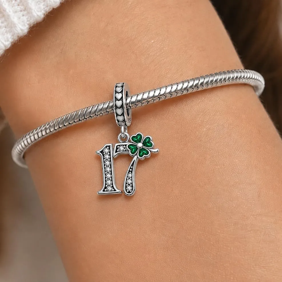 MariaFonte Charm Numero 17 in Argento 925 e Zirconia Bianca - immagine 4
