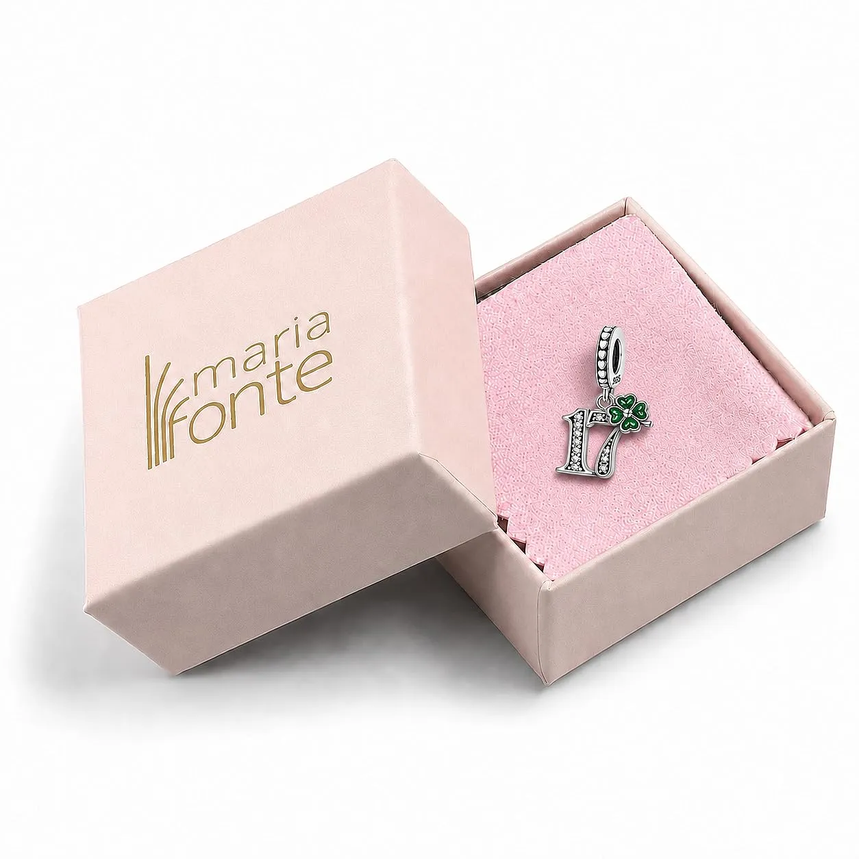 MariaFonte Charm Numero 17 in Argento 925 e Zirconia Bianca - immagine 6