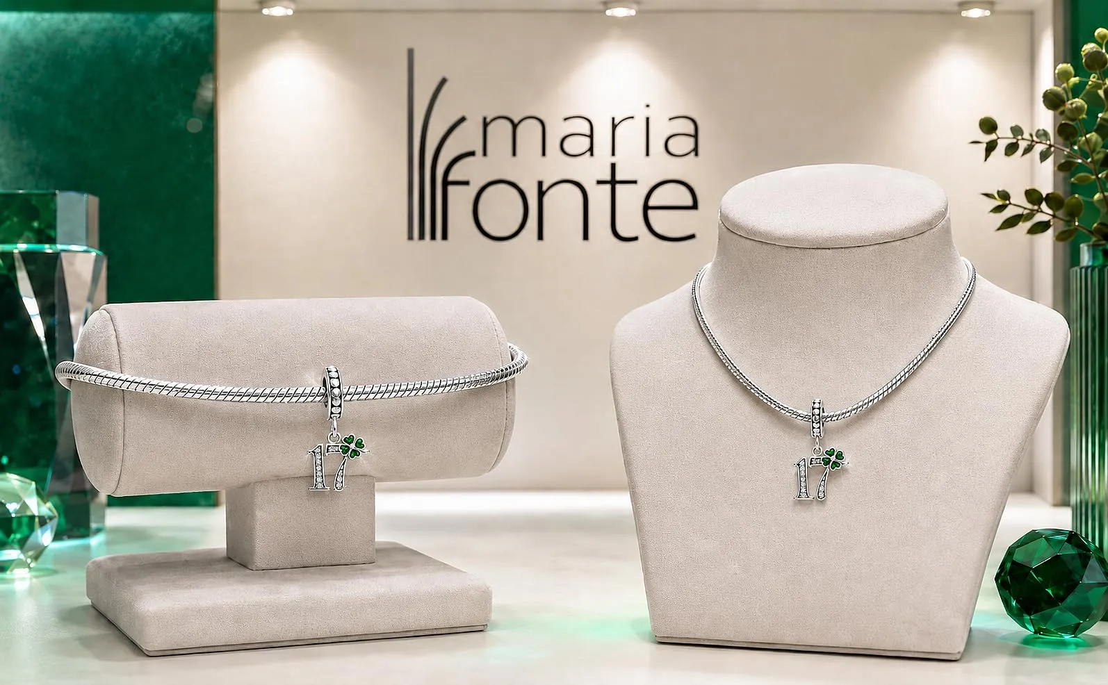 MariaFonte Charm Numero 17 in Argento 925 e Zirconia Bianca - immagine 7