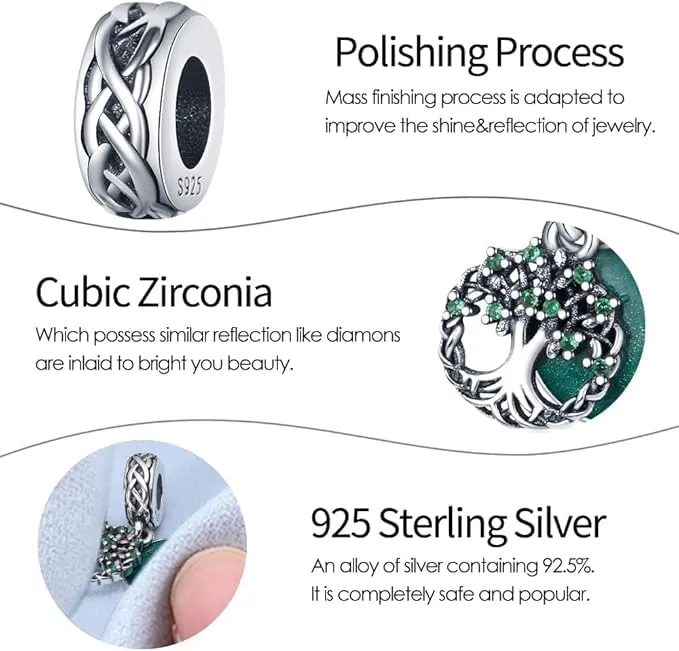 XWN Ciondolo in Argento Sterling 925 con Cubic Zirconia per Braccialetti e Collane Europee e Pandora - immagine 5