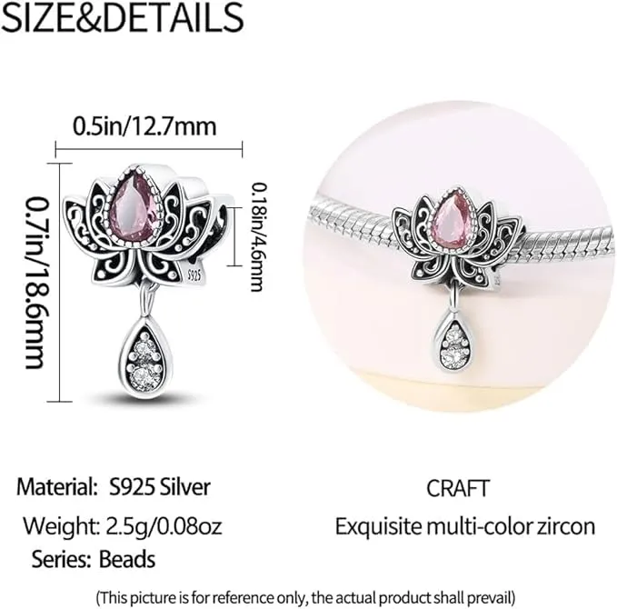 XWN Ciondolo in Argento Sterling 925 con Cubic Zirconia per Braccialetti e Collane Europee - immagine 5