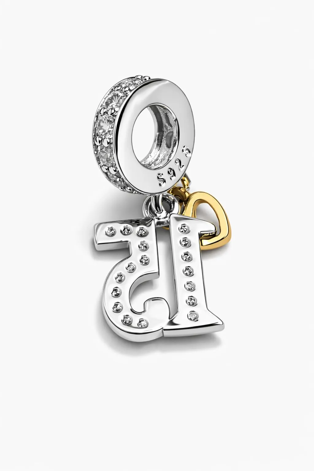 MariaFonte Charm Pendente Numero 15 in Argento Sterling e Zirconia - immagine 4