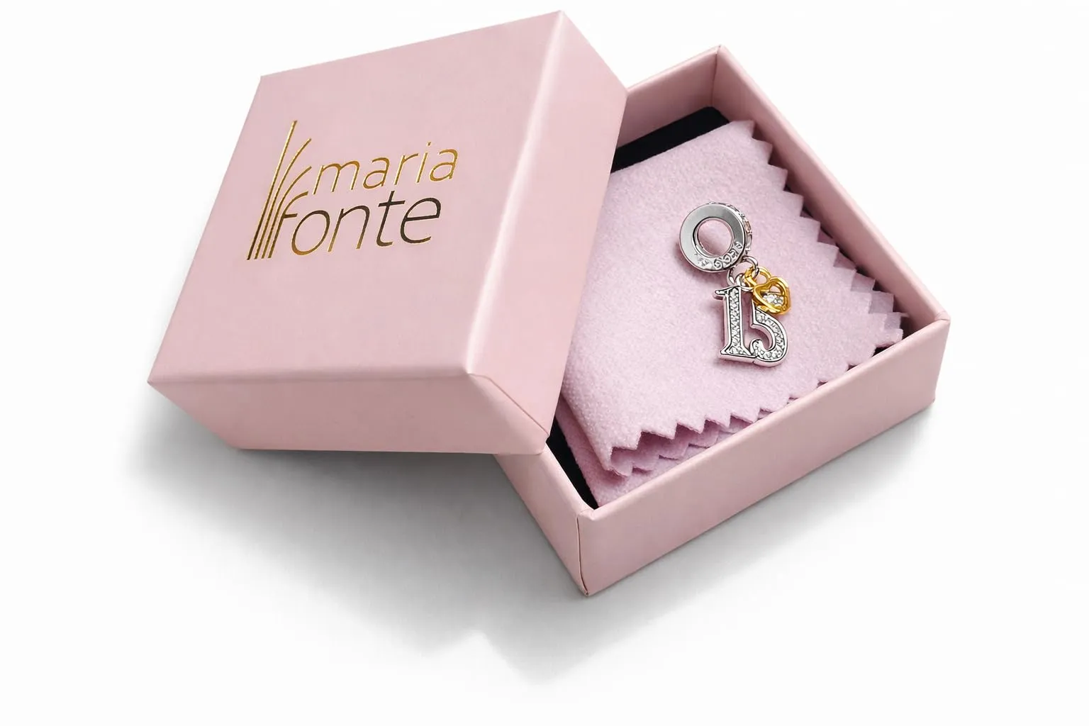 MariaFonte Charm Pendente Numero 15 in Argento Sterling e Zirconia - immagine 7