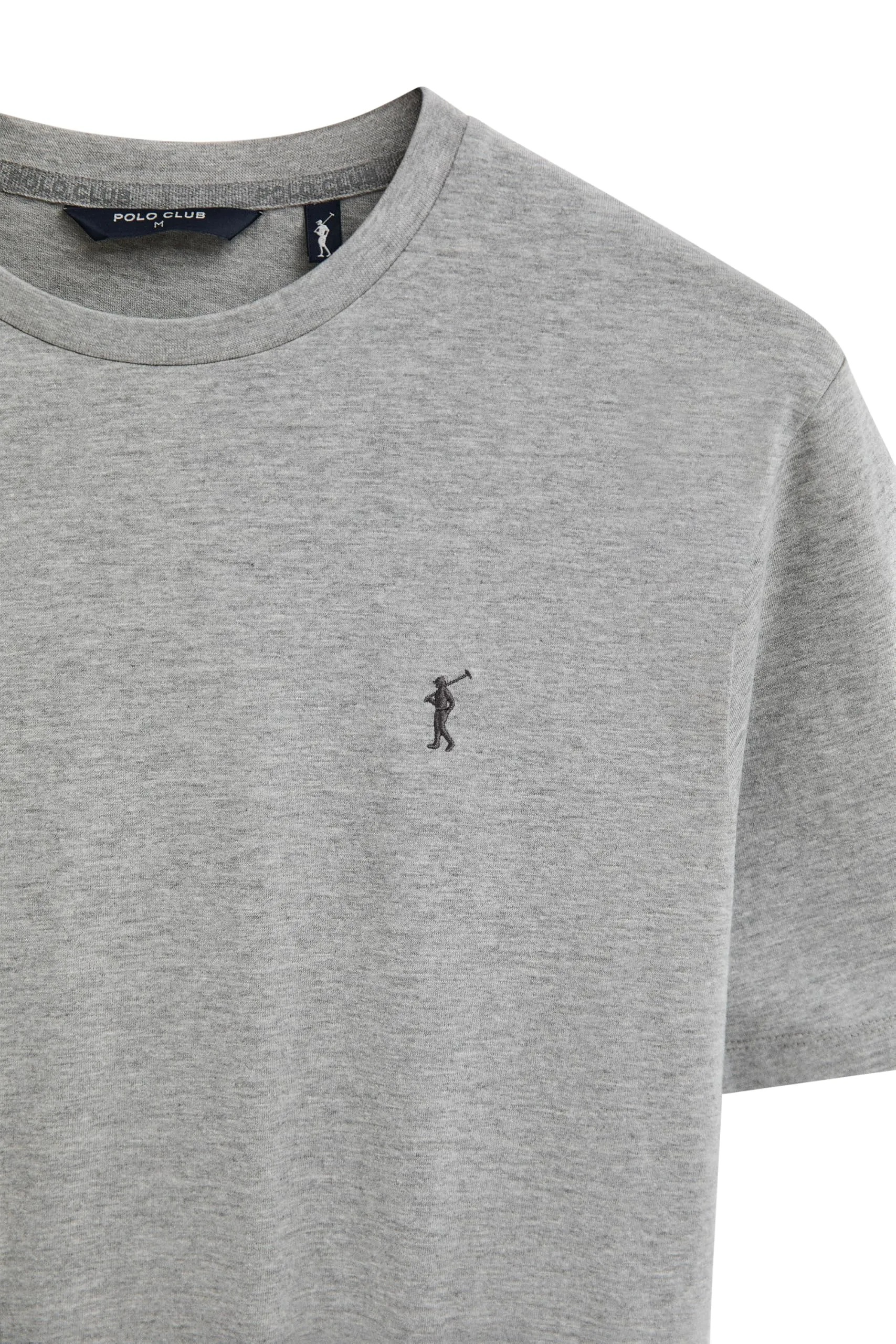 Polo Club Maglietta Basic Uomo in Cotone Grigio Vigorè con Logo Ricamato - immagine 5