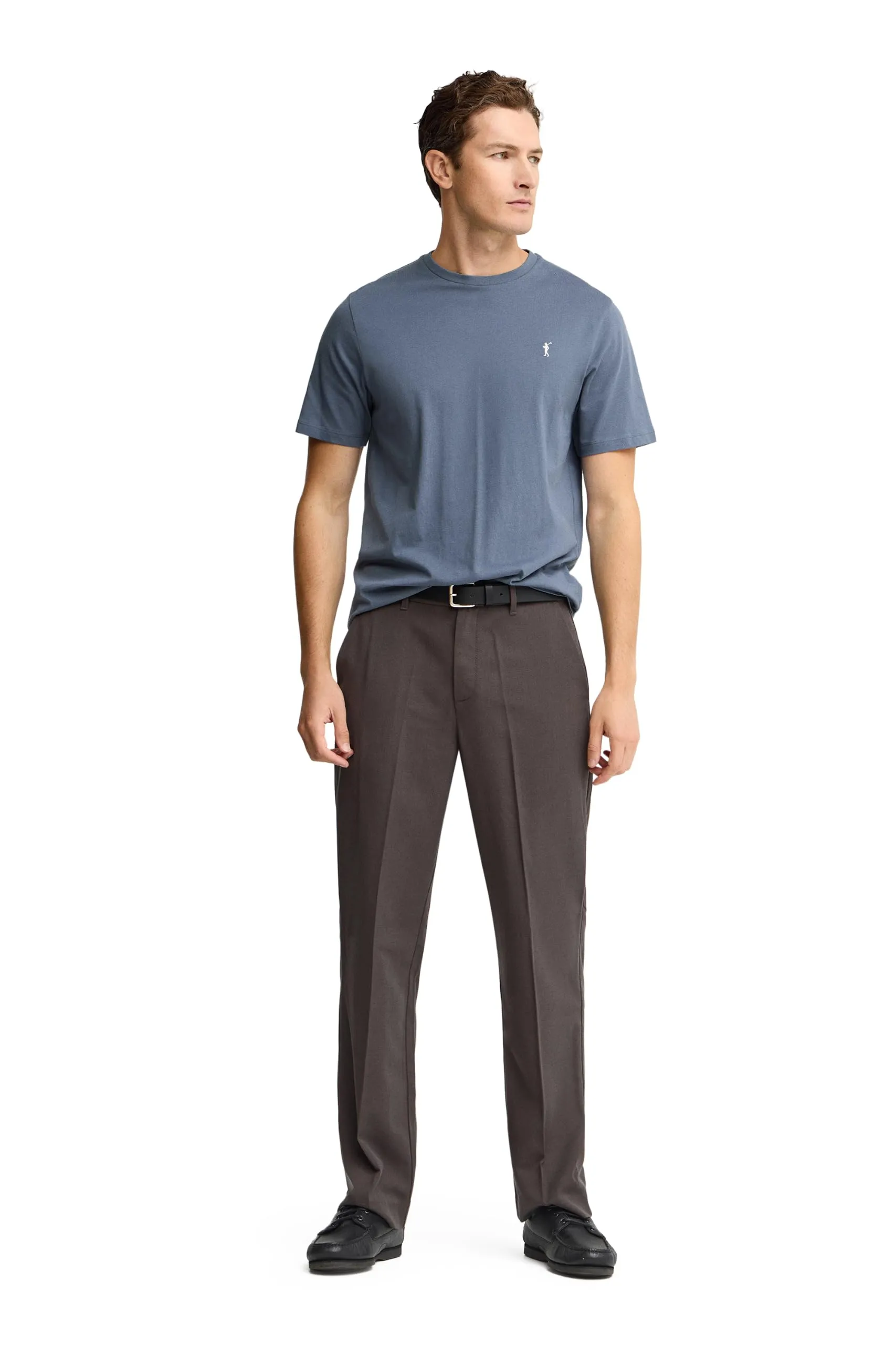 Polo Club Maglietta Basic Uomo in Cotone Blu Denim con Logo Ricamato - immagine 4