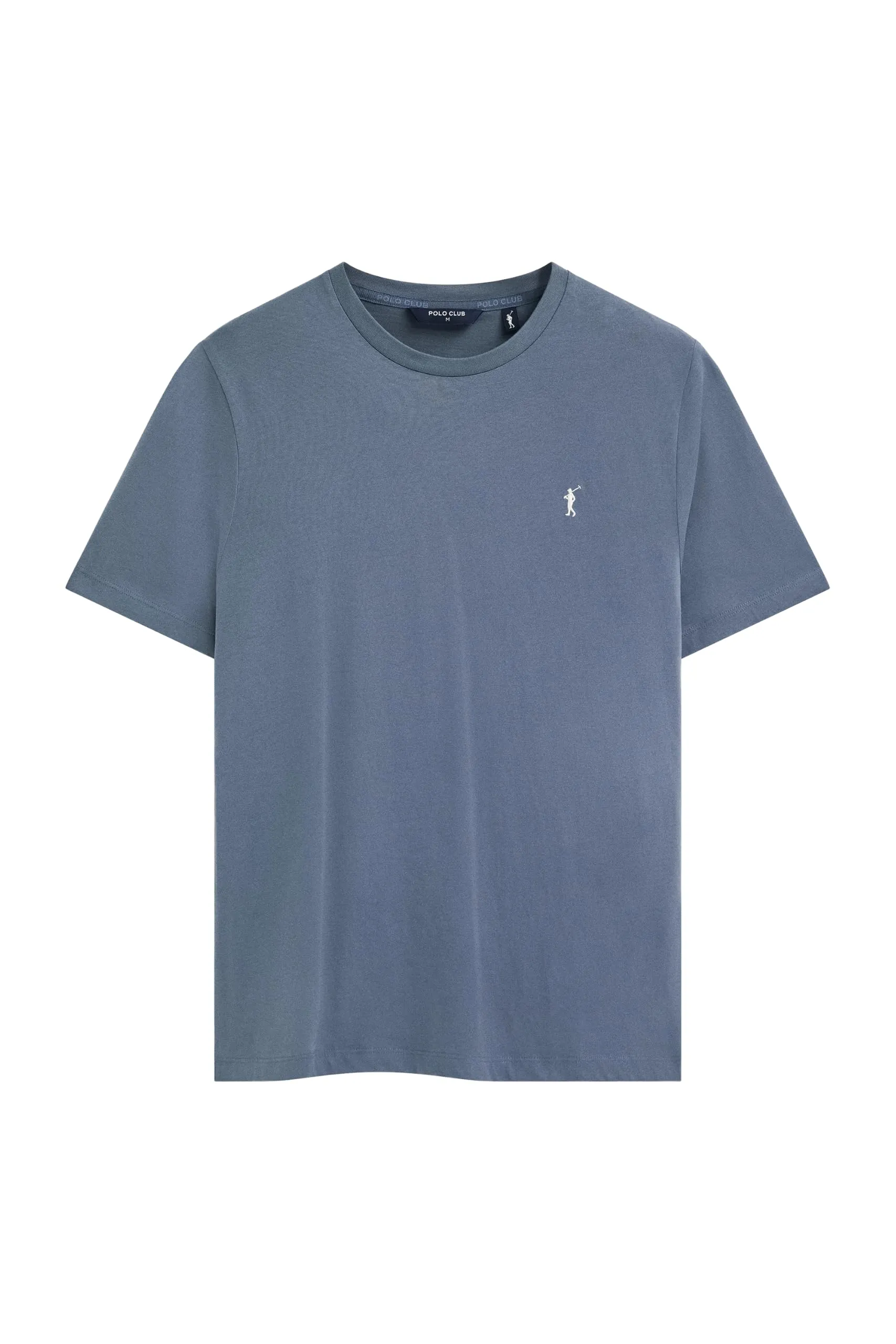 Polo Club Maglietta Basic Blu Denim in Cotone con Logo Ricamato Uomo - immagine 6