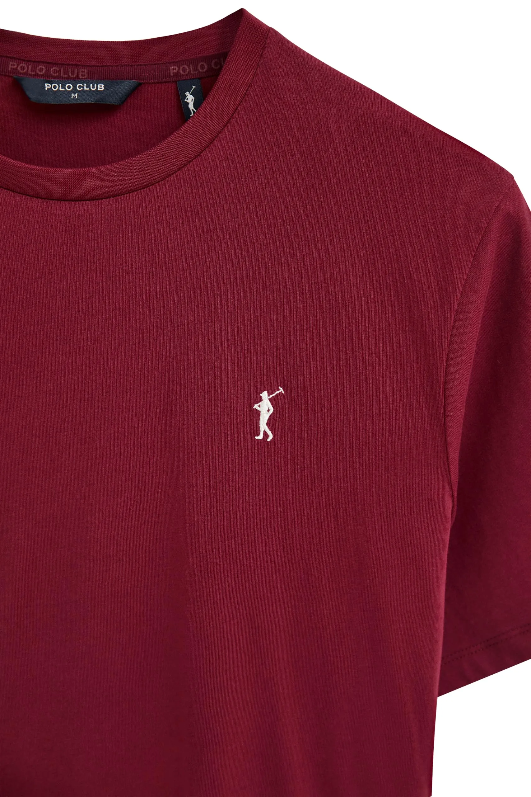 Polo Club Basic T-Shirt in Cotone Granata con Logo Ricamato Uomo - immagine 5