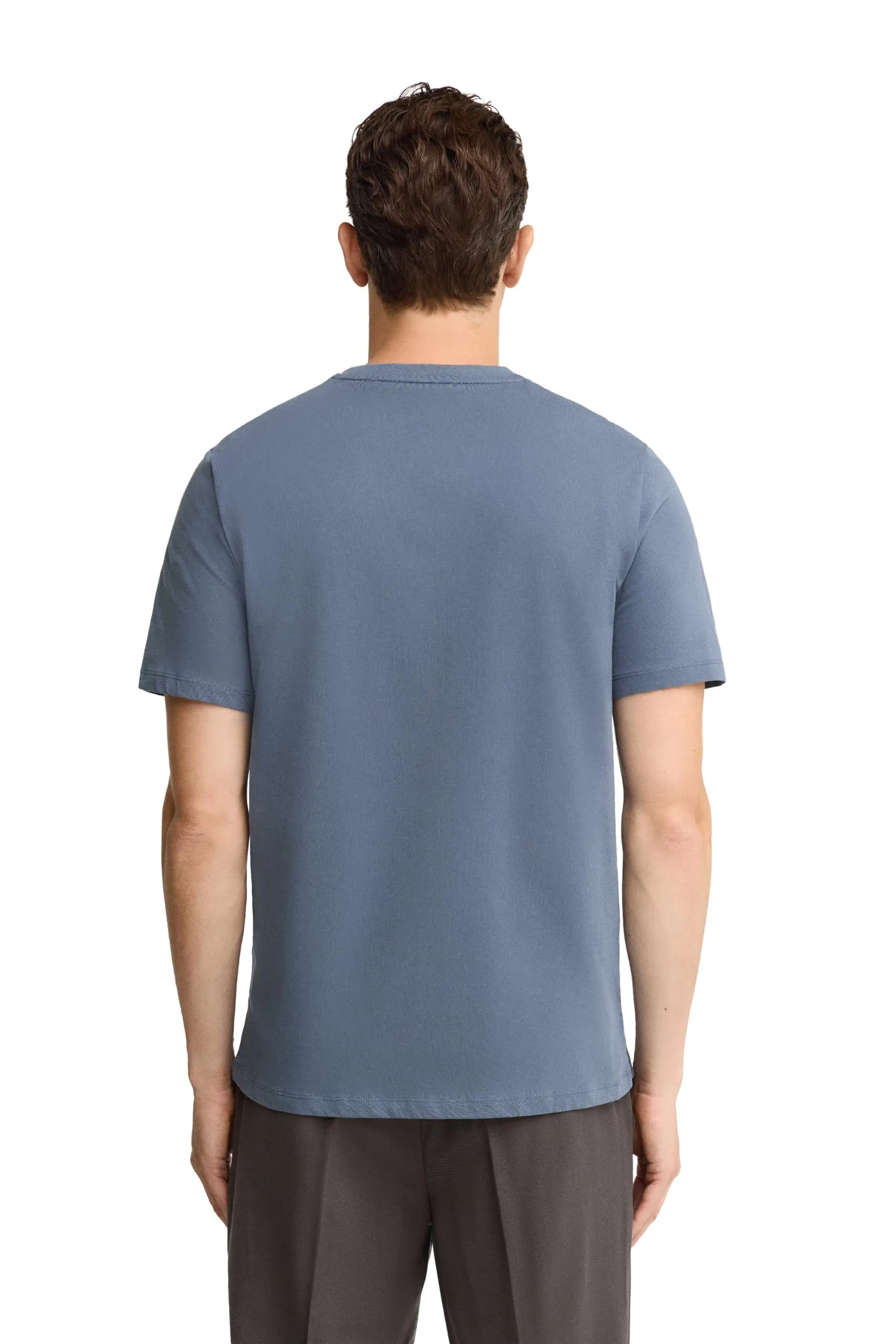 Polo Club Maglietta Basic Uomo in Cotone Blu Denim con Logo Ricamato - immagine 2