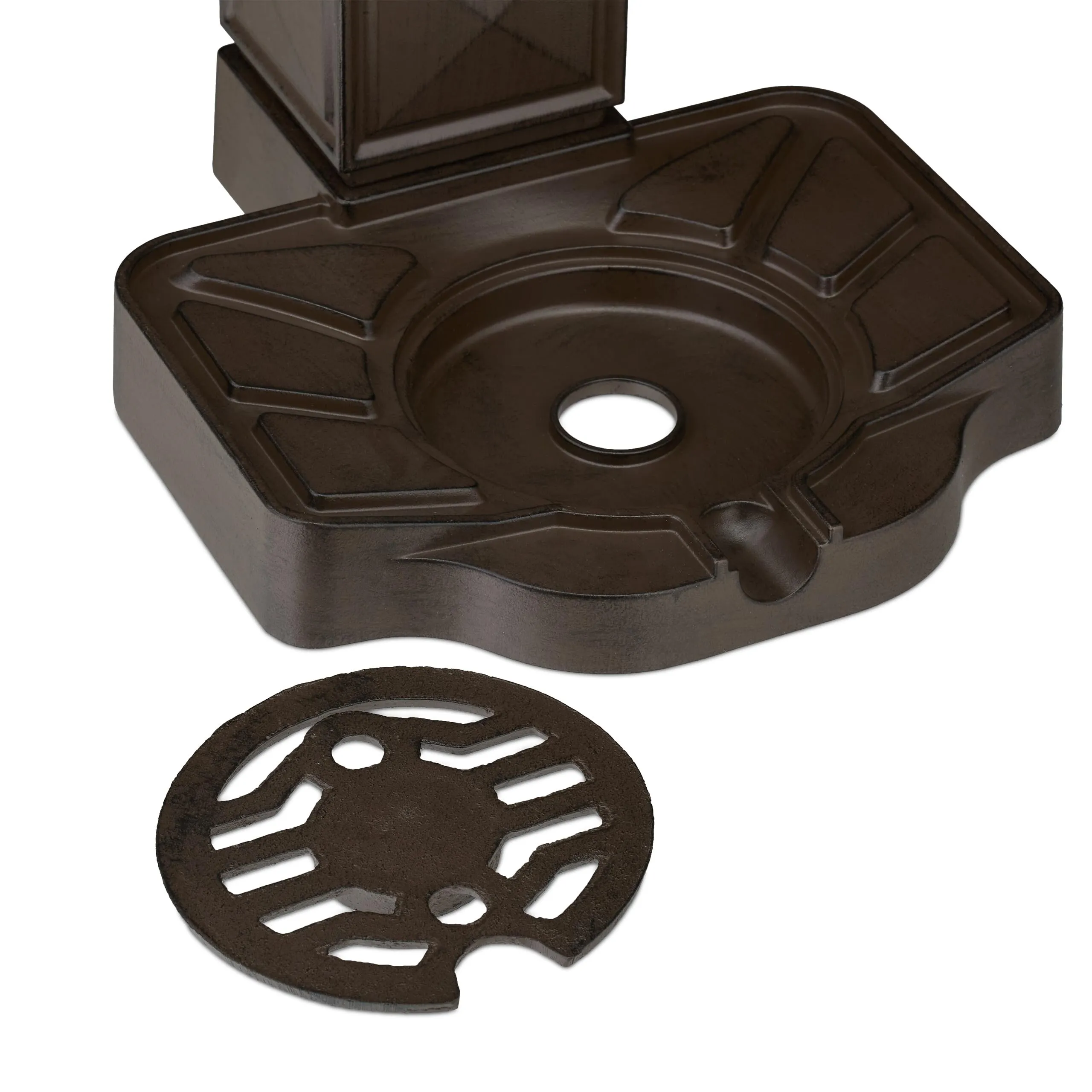 Relaxdays Fontana da Giardino in Stile Antico a Colonna con Rubinetto e Vaschetta, 82x29x33 cm, Marrone - immagine 6