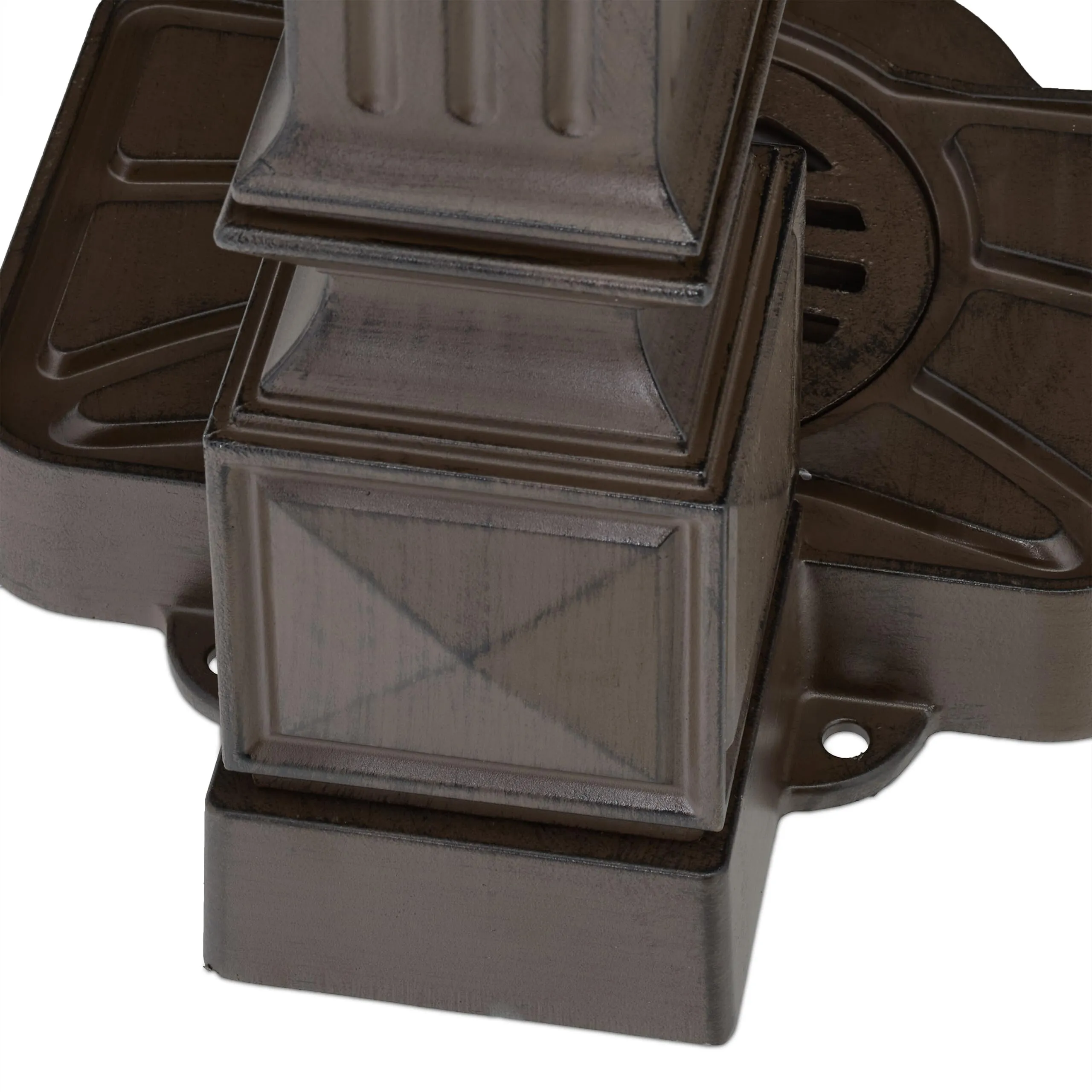 Relaxdays Fontana da Giardino in Stile Antico a Colonna con Rubinetto e Vaschetta, 82x29x33 cm, Marrone - immagine 8