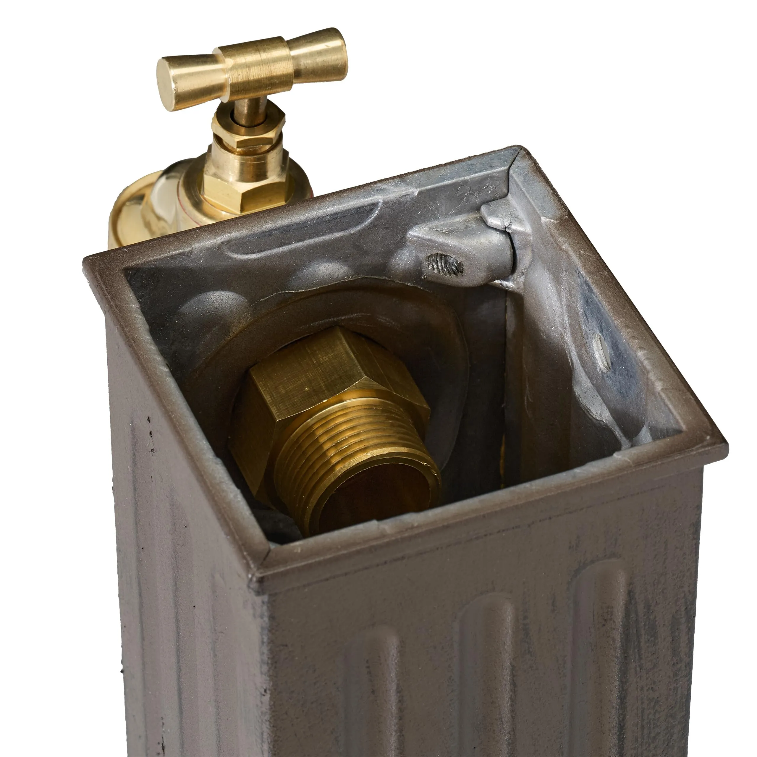 Relaxdays Fontana da Giardino in Stile Antico a Colonna con Rubinetto e Vaschetta, 82x29x33 cm, Marrone - immagine 9