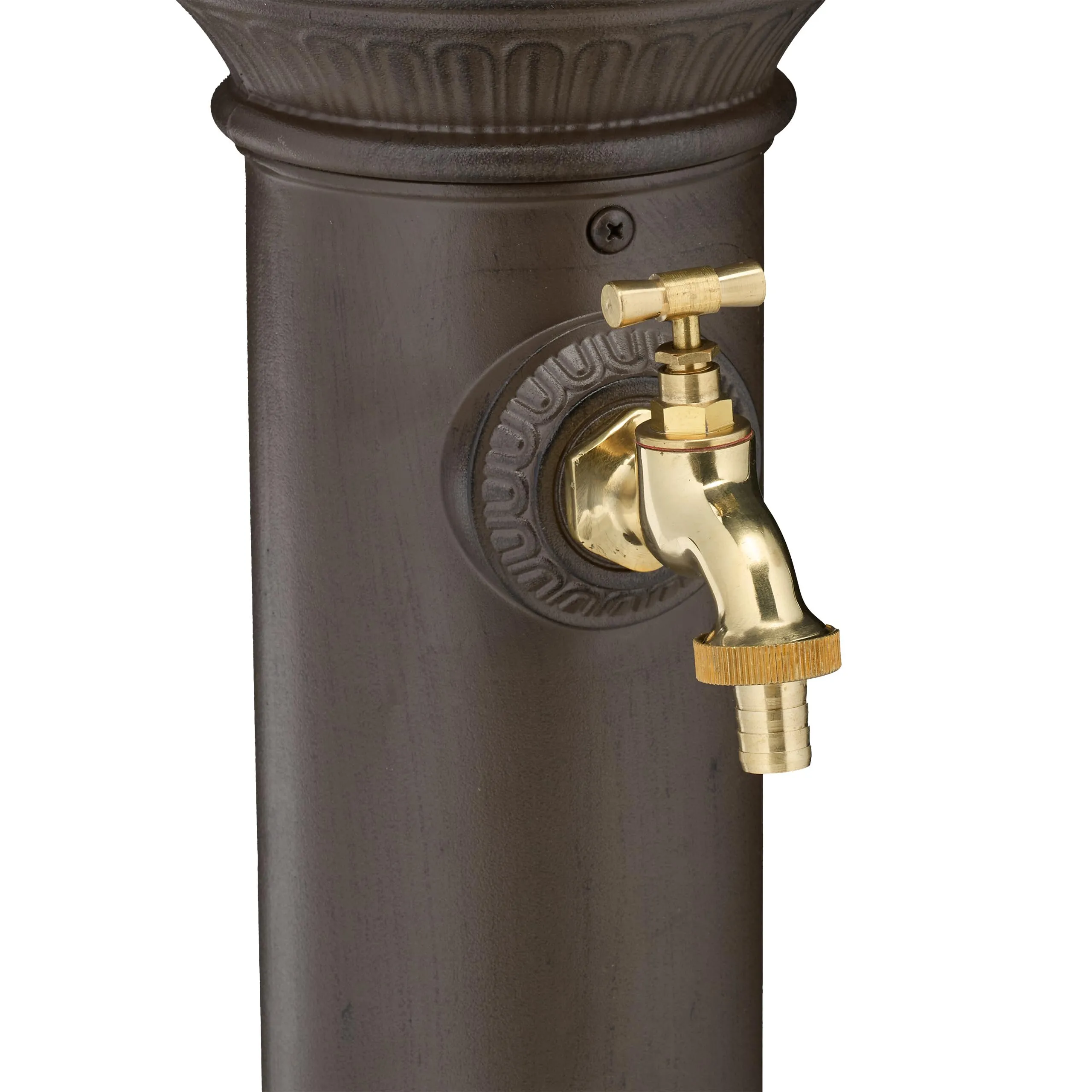 Relaxdays Fontana da Giardino in Stile Antico a Colonna con Rubinetto e Vaschetta, 72x26x31 cm, Marrone - immagine 7
