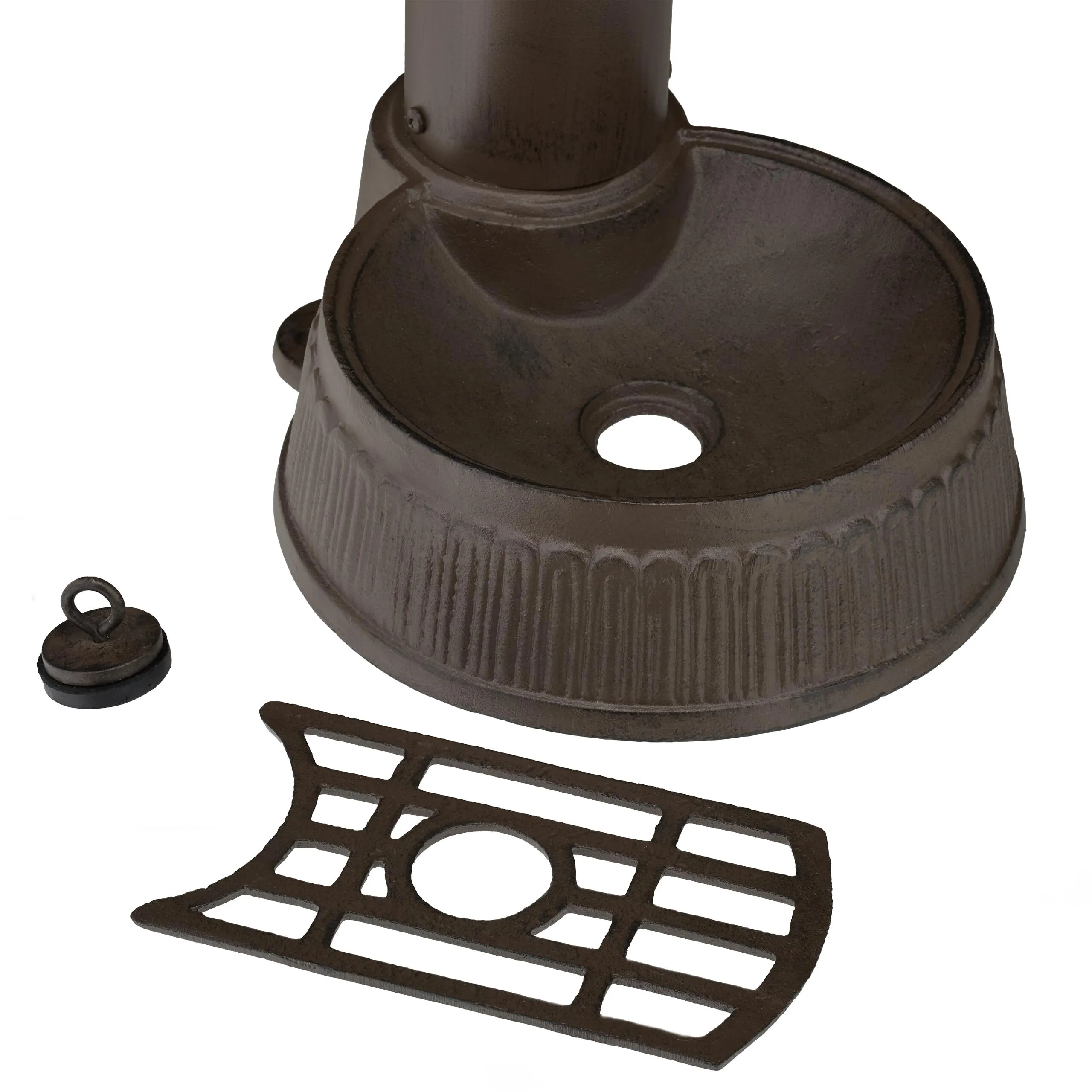Relaxdays Fontana da Giardino in Stile Antico a Colonna con Rubinetto e Vaschetta, 65x25x30 cm, Marrone - immagine 6