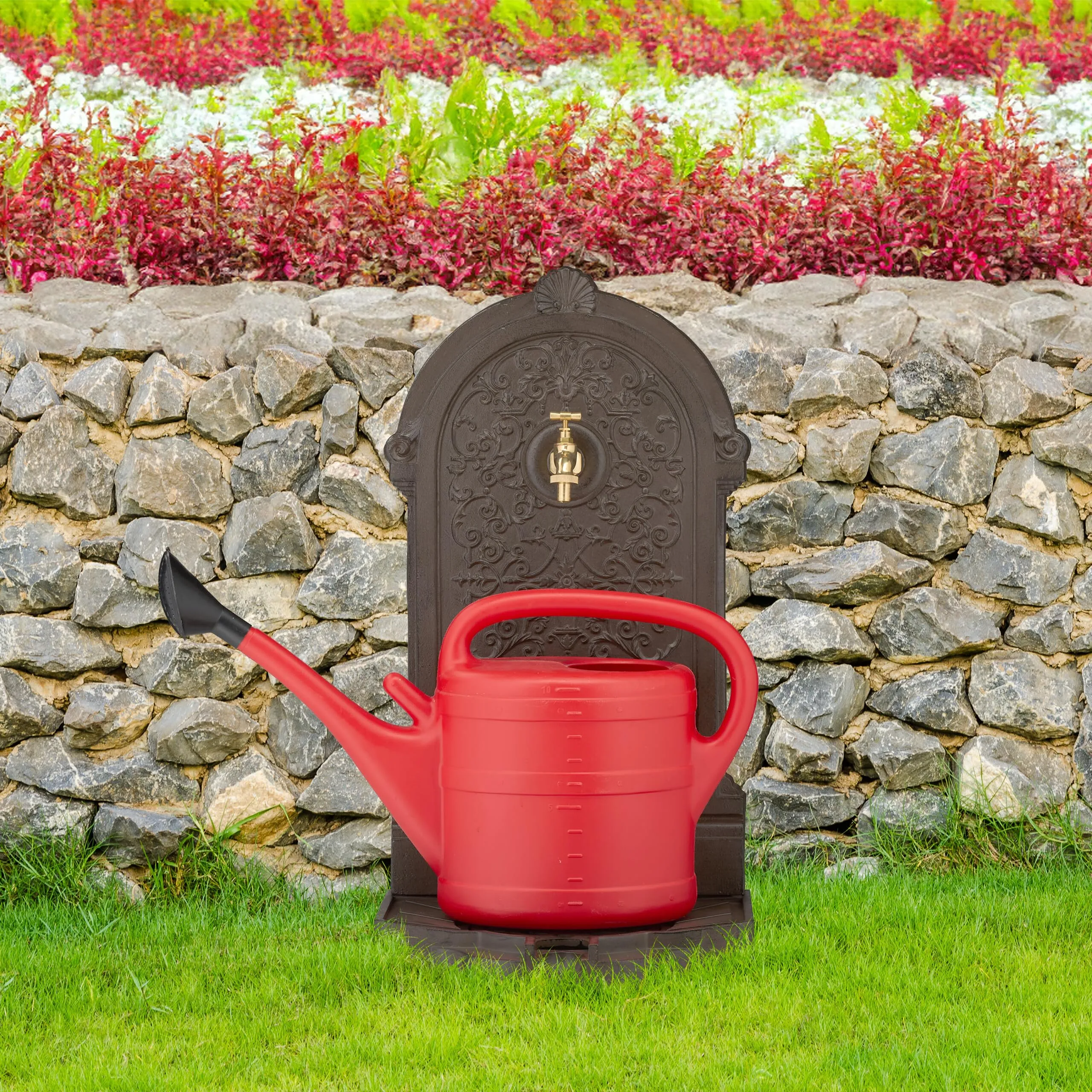 Relaxdays Fontana da Giardino in Stile Antico, 73x39x32 cm, Marrone - immagine 2