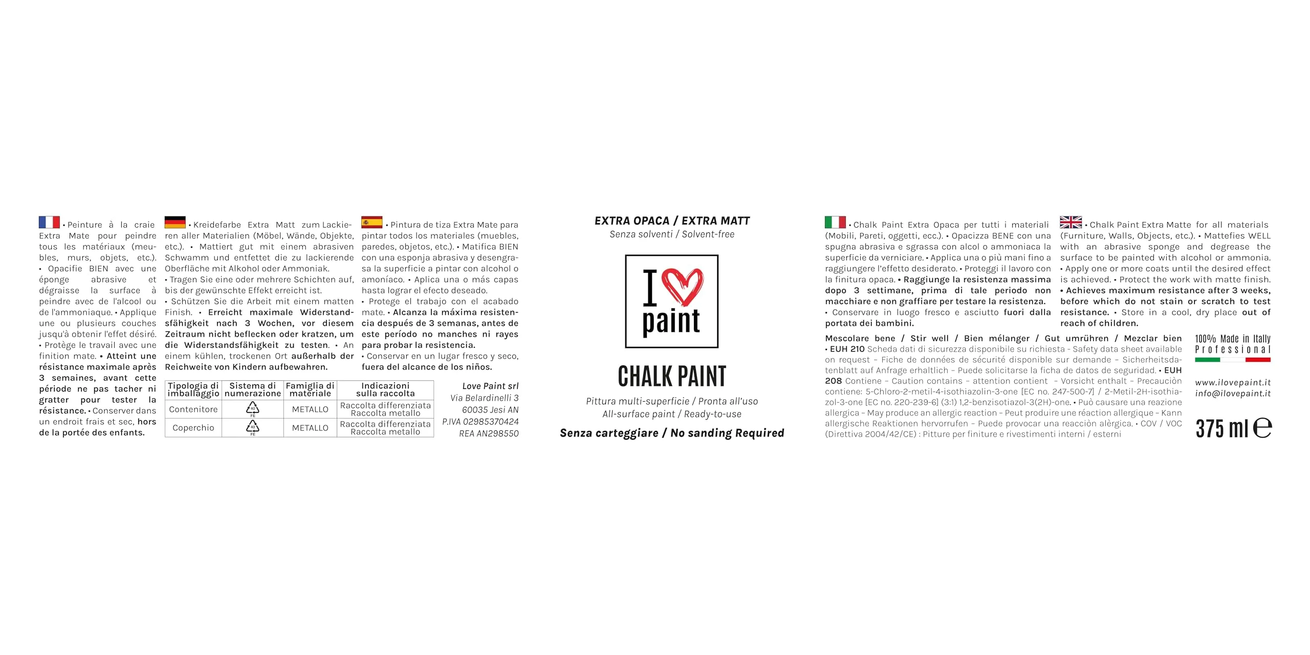 I Love Paint Chalk Paint Antracite 375 ml - immagine 6