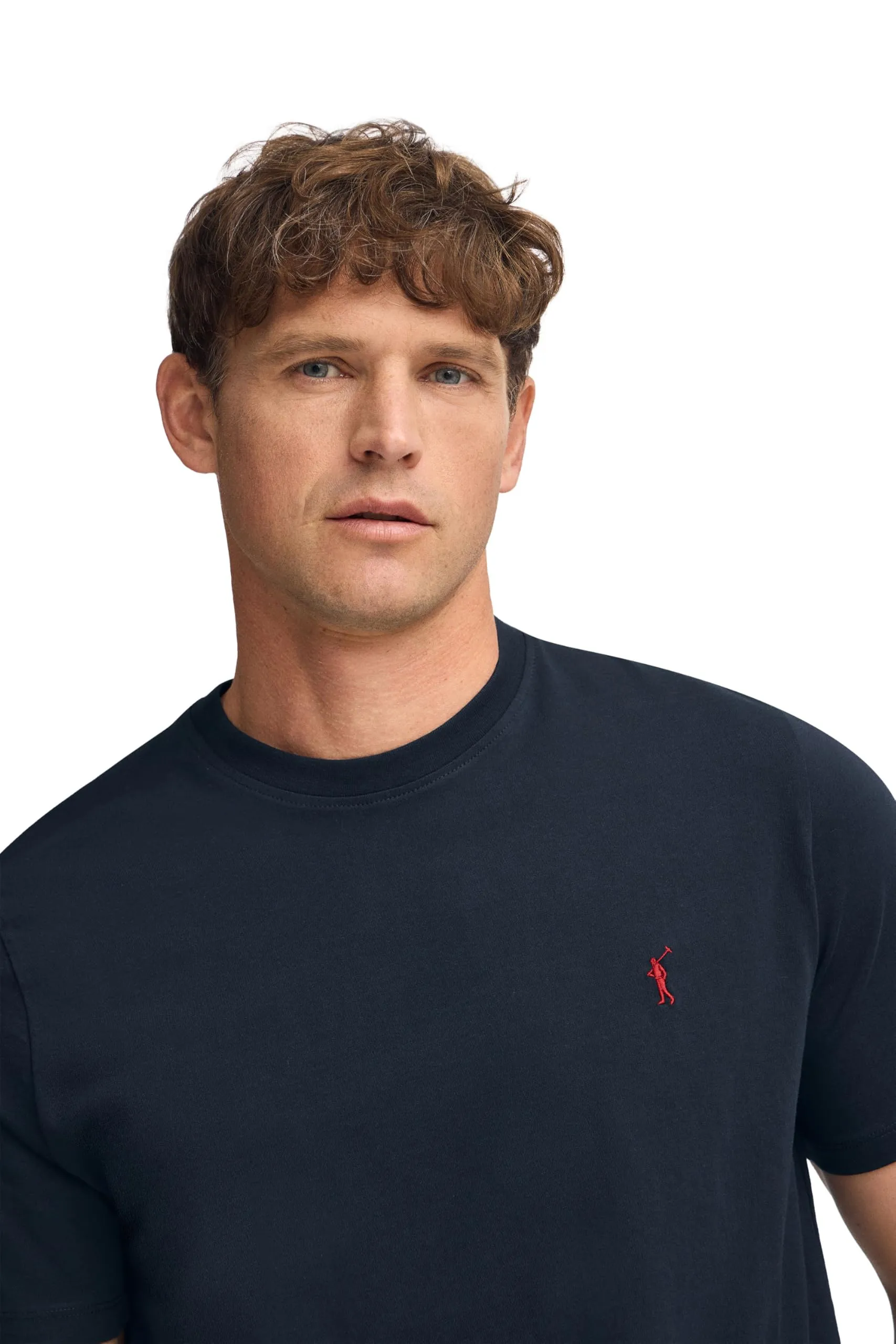 Polo Club Maglietta Basic Blu in Cotone con Logo Ricamato Uomo - immagine 3