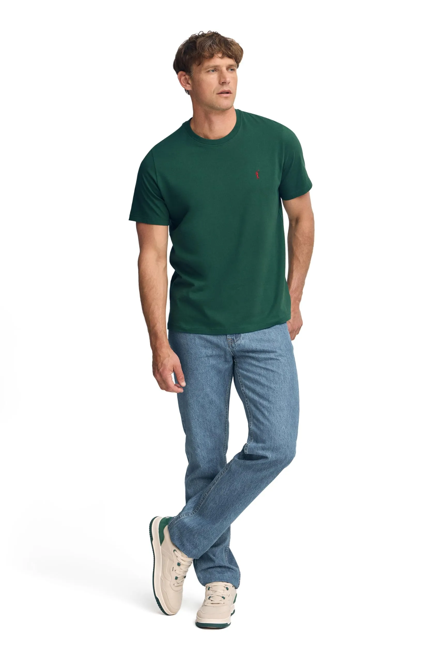 Polo Club Maglietta Basic Verde Cotone con Logo Ricamato Uomo - immagine 2