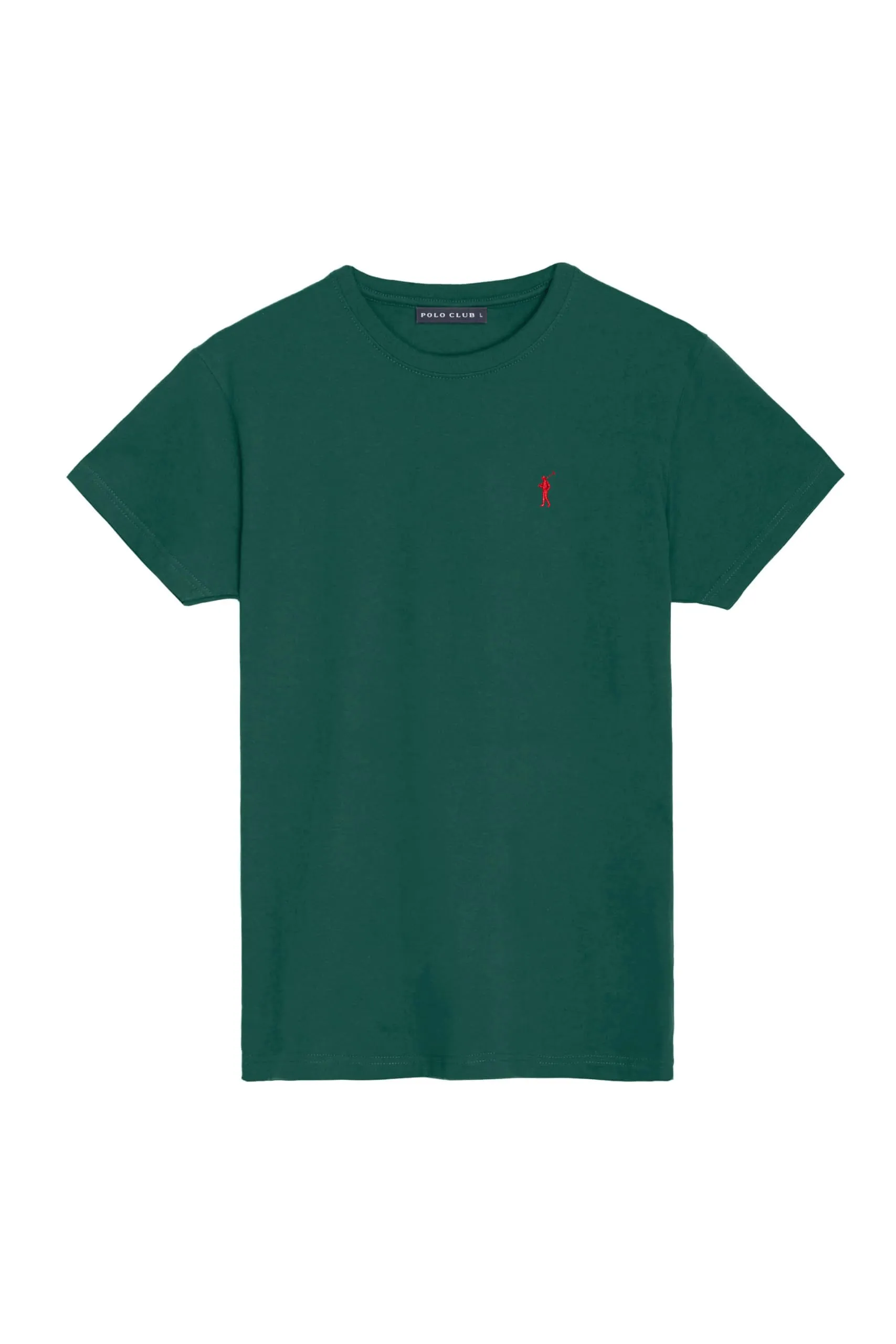 Polo Club Maglietta Basic Verde Cotone con Logo Ricamato Uomo - immagine 5
