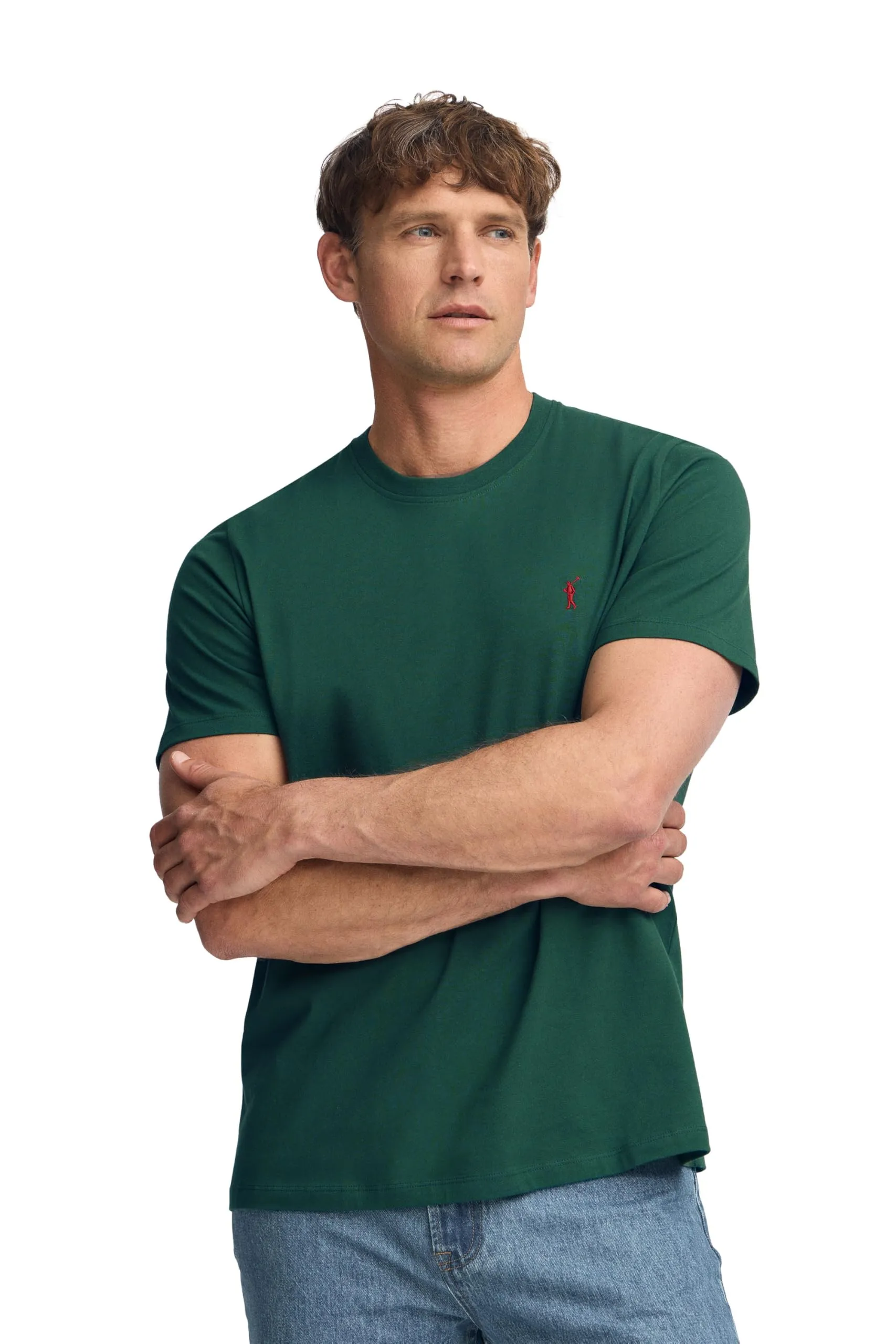 Polo Club Maglietta Basic Verde in Cotone con Logo Ricamato da Uomo - immagine 1