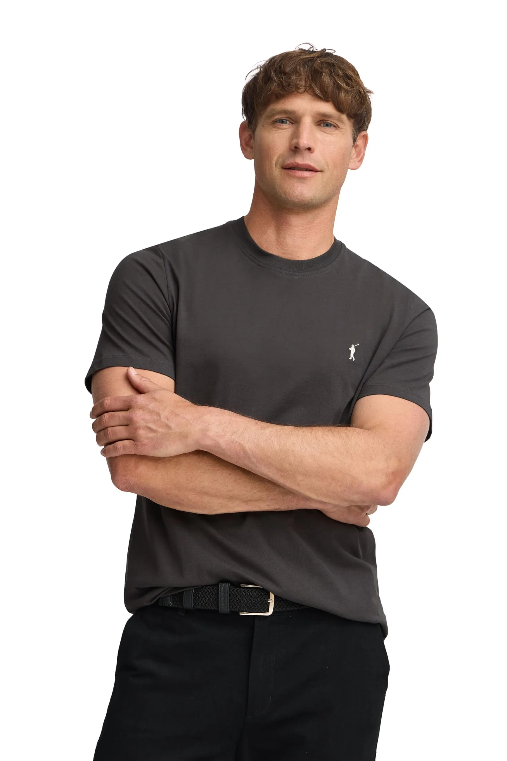 Polo Club Maglietta Basic in Cotone con Logo Ricamato Uomo - Asfalto - immagine 1